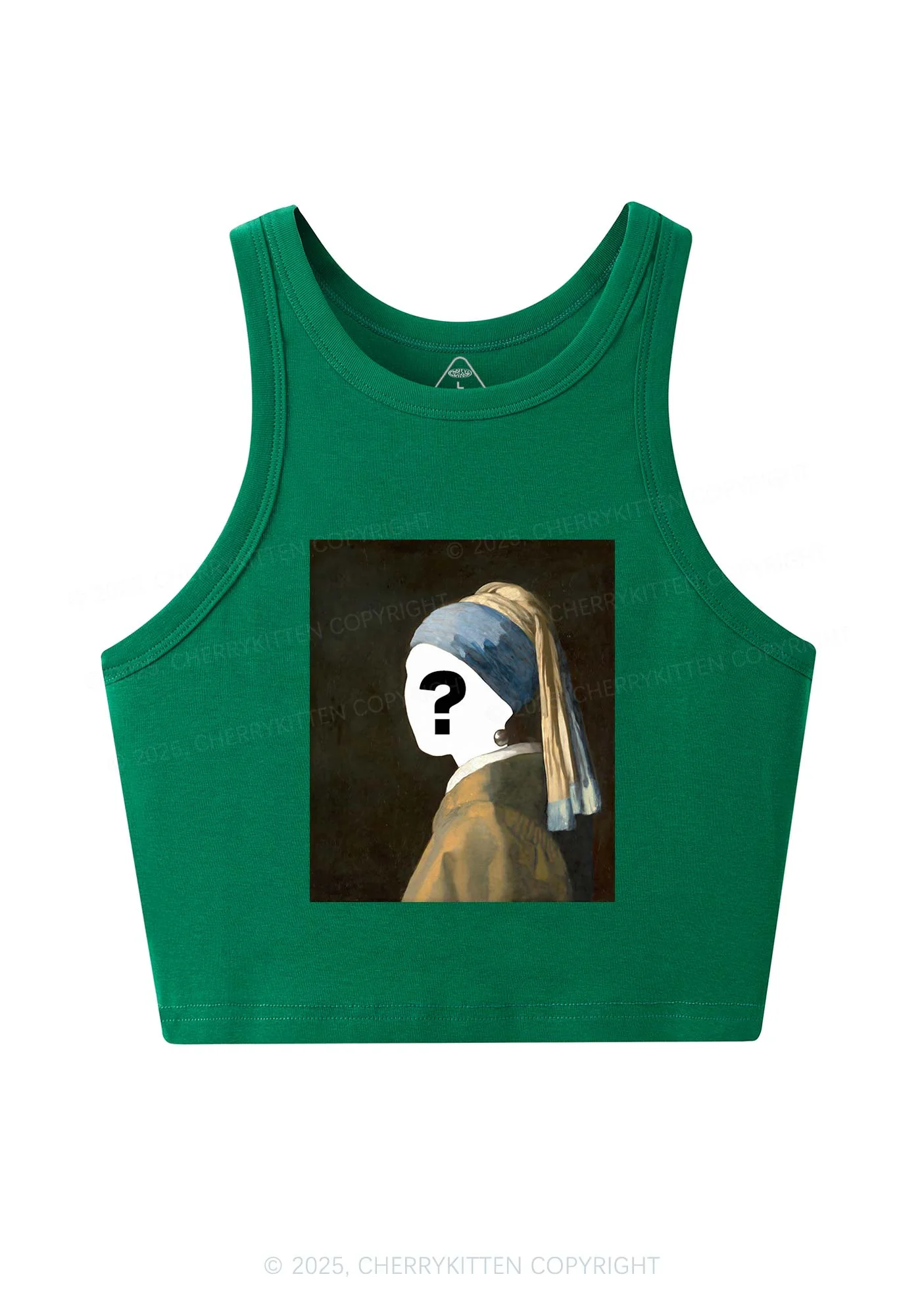 Custom Pearl Portrait Y2K Crop Tank Top Cherrykitten - Image 7