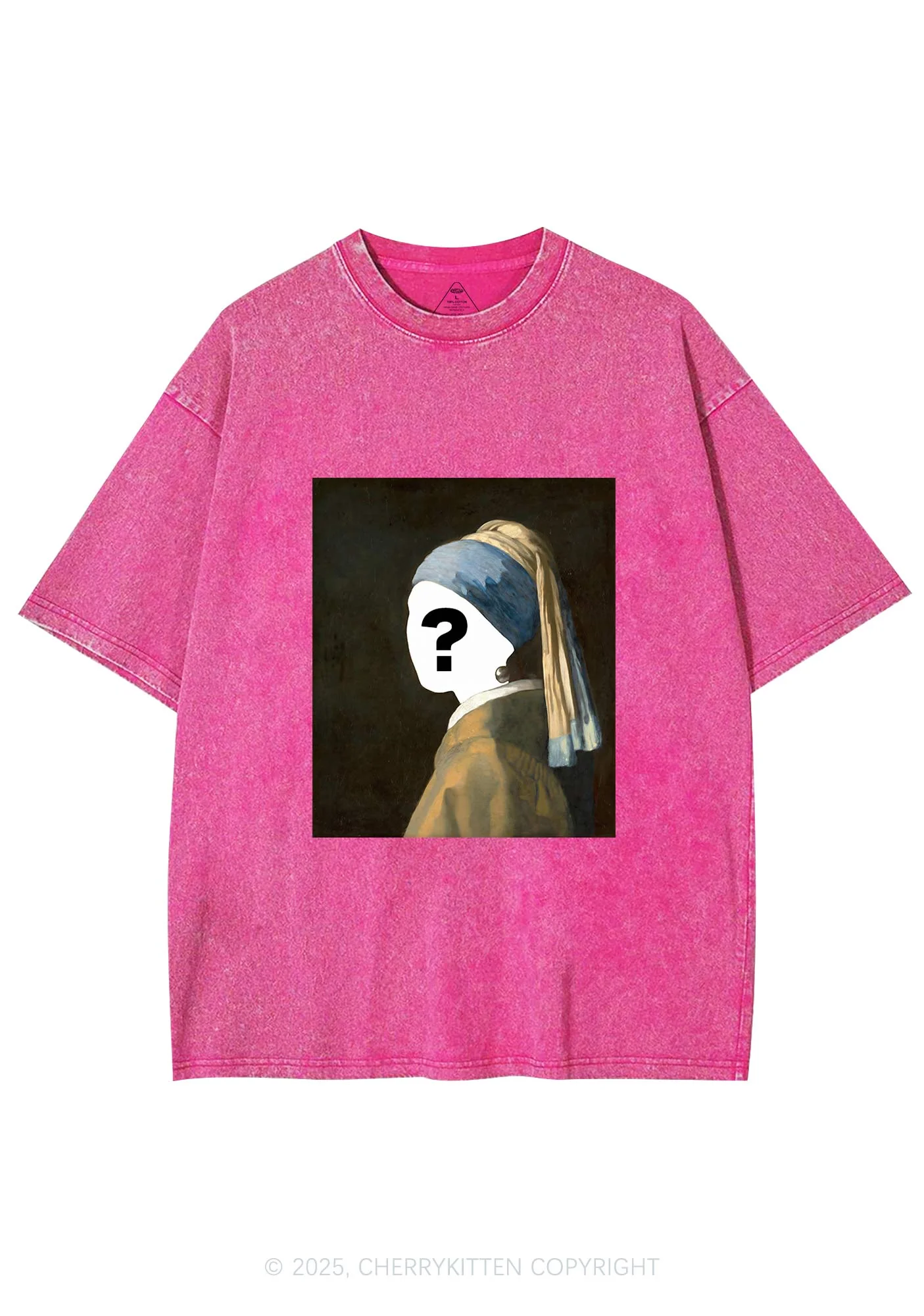 Custom Pearl Portrait Y2K Shirts Washed Tee Cherrykitten - Image 5