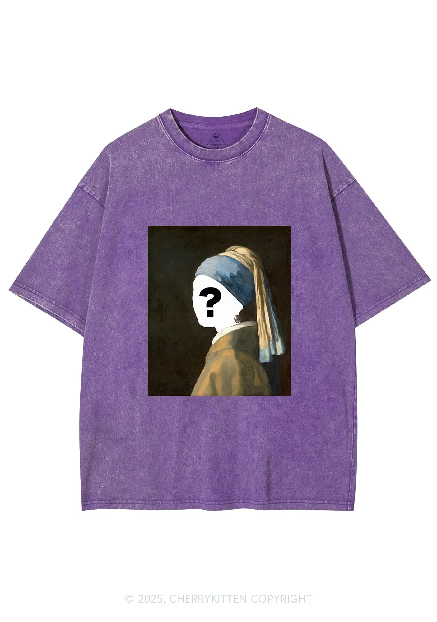 Custom Pearl Portrait Y2K Shirts Washed Tee Cherrykitten - Image 6