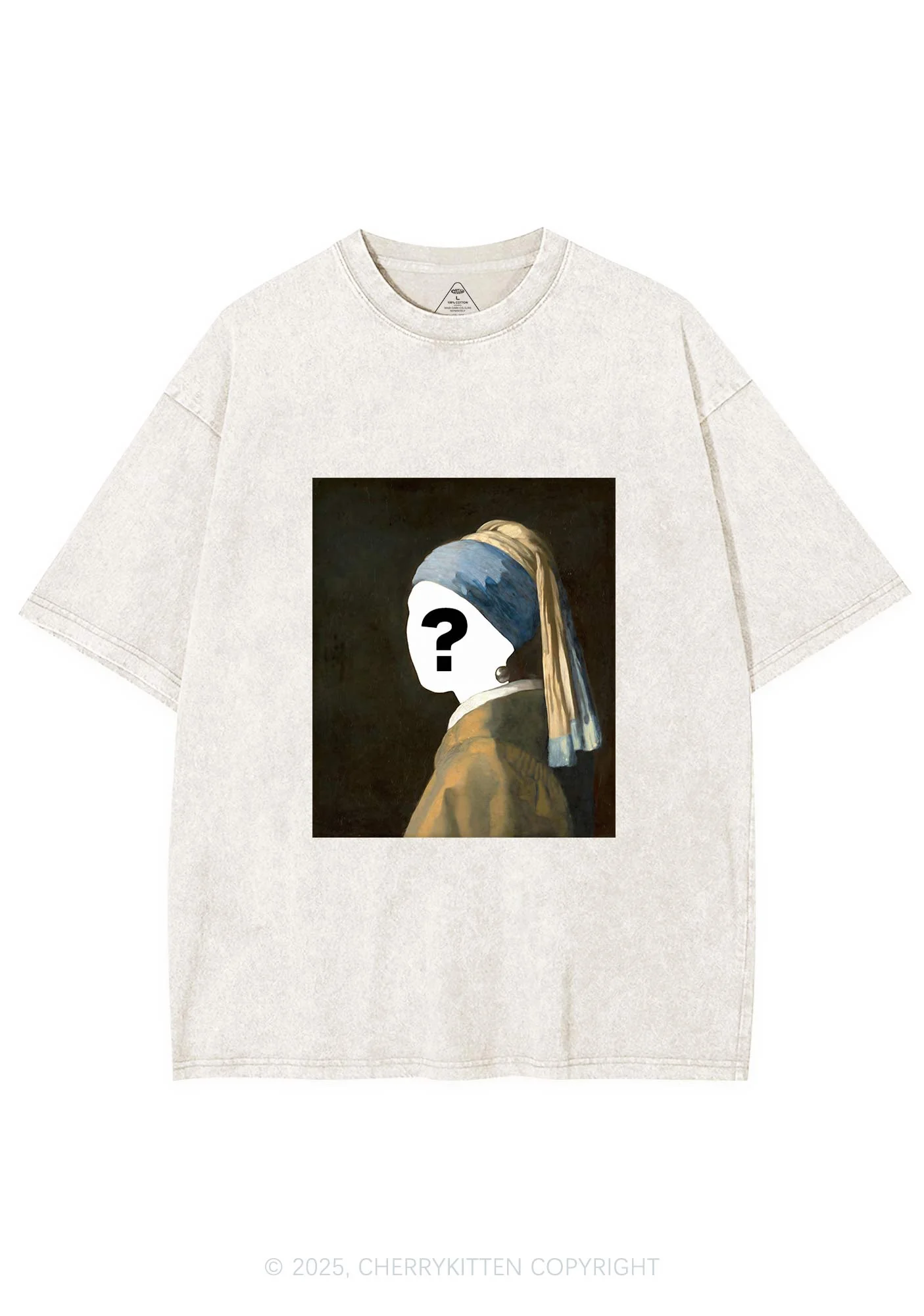Custom Pearl Portrait Y2K Shirts Washed Tee Cherrykitten - Image 7