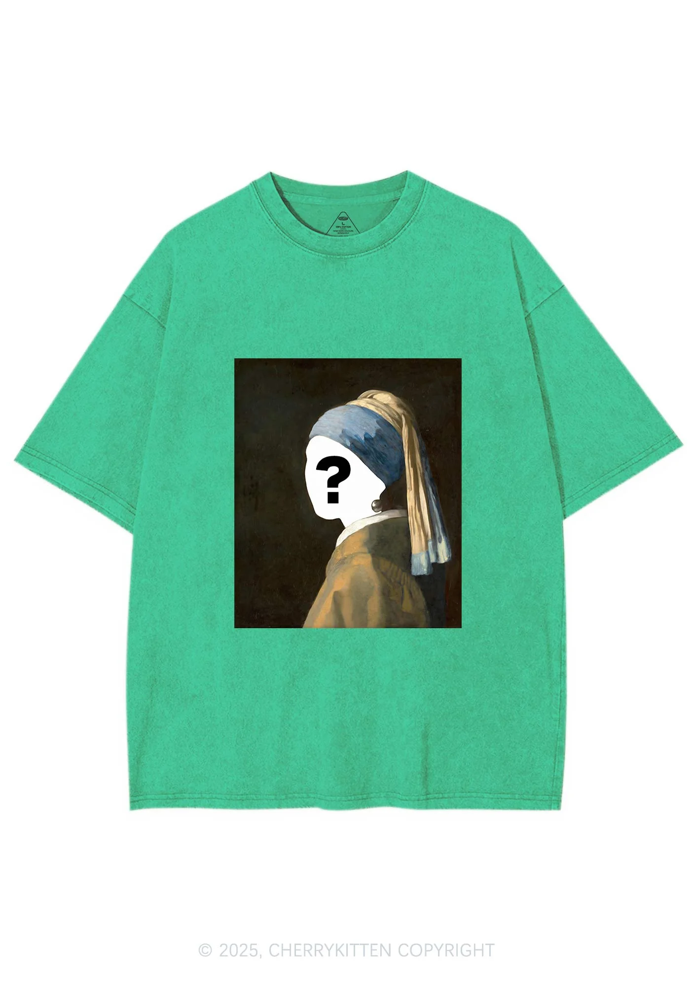 Custom Pearl Portrait Y2K Shirts Washed Tee Cherrykitten - Image 8