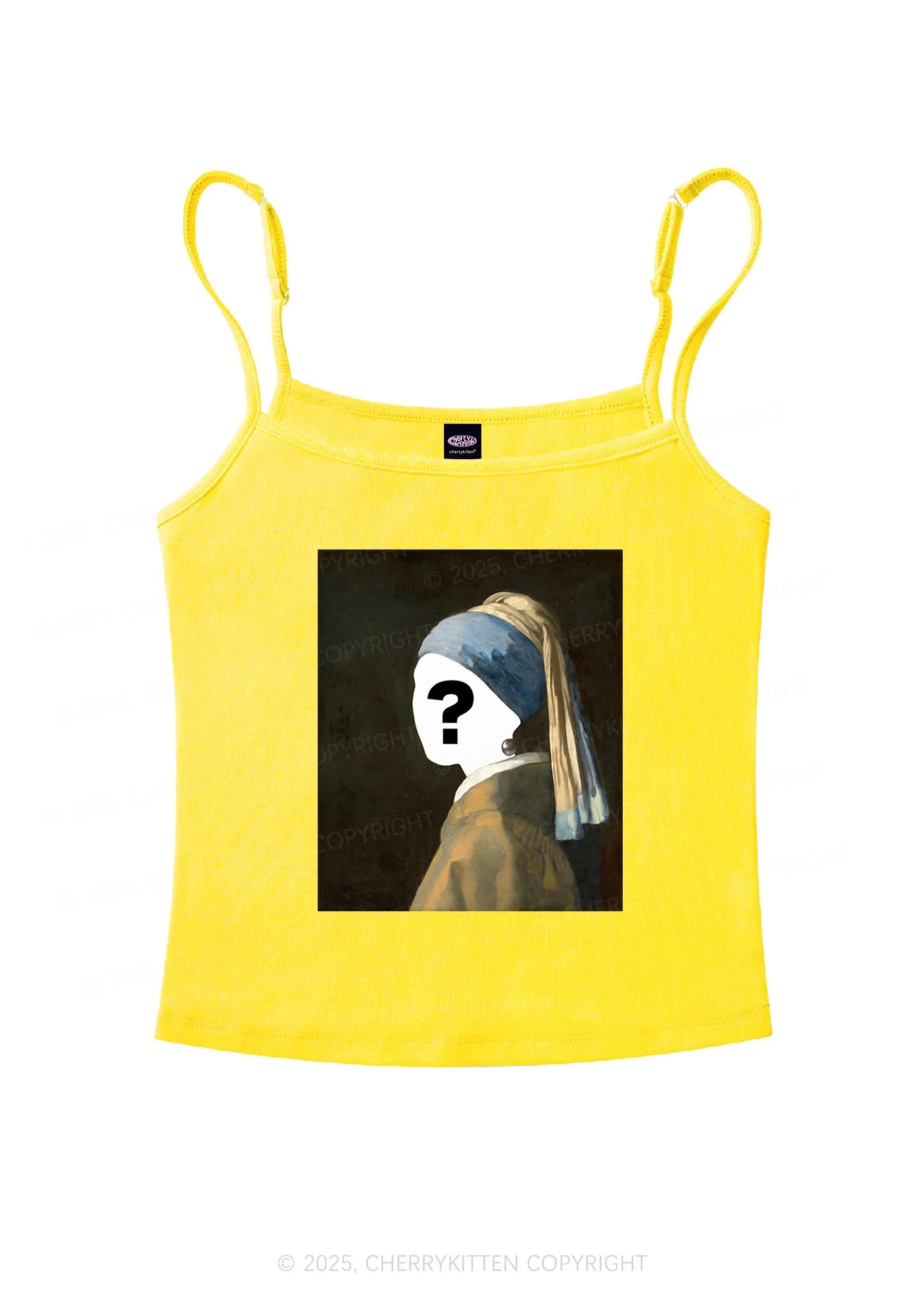 Custom Pearl Portrait Y2K Spaghetti Strap Cami Cherrykitten - Image 5