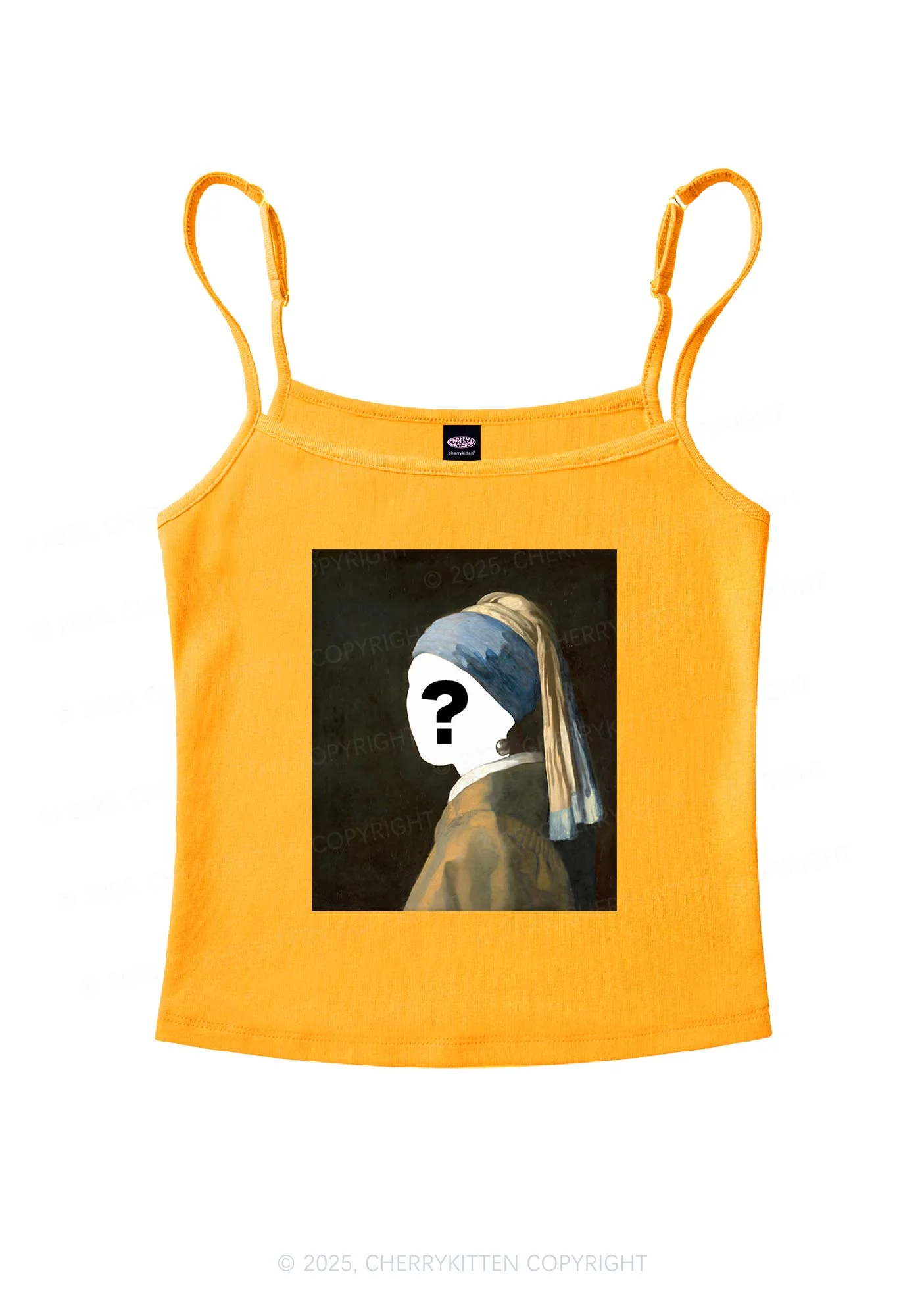 Custom Pearl Portrait Y2K Spaghetti Strap Cami Cherrykitten - Image 8