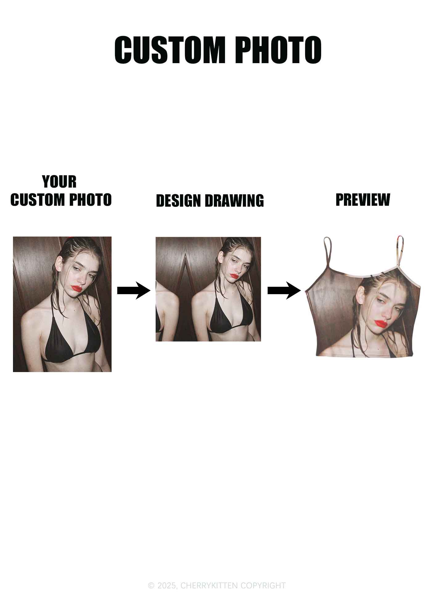 Custom Personalized Photo Y2K Mesh Cami Tank Cherrykitten - Image 2