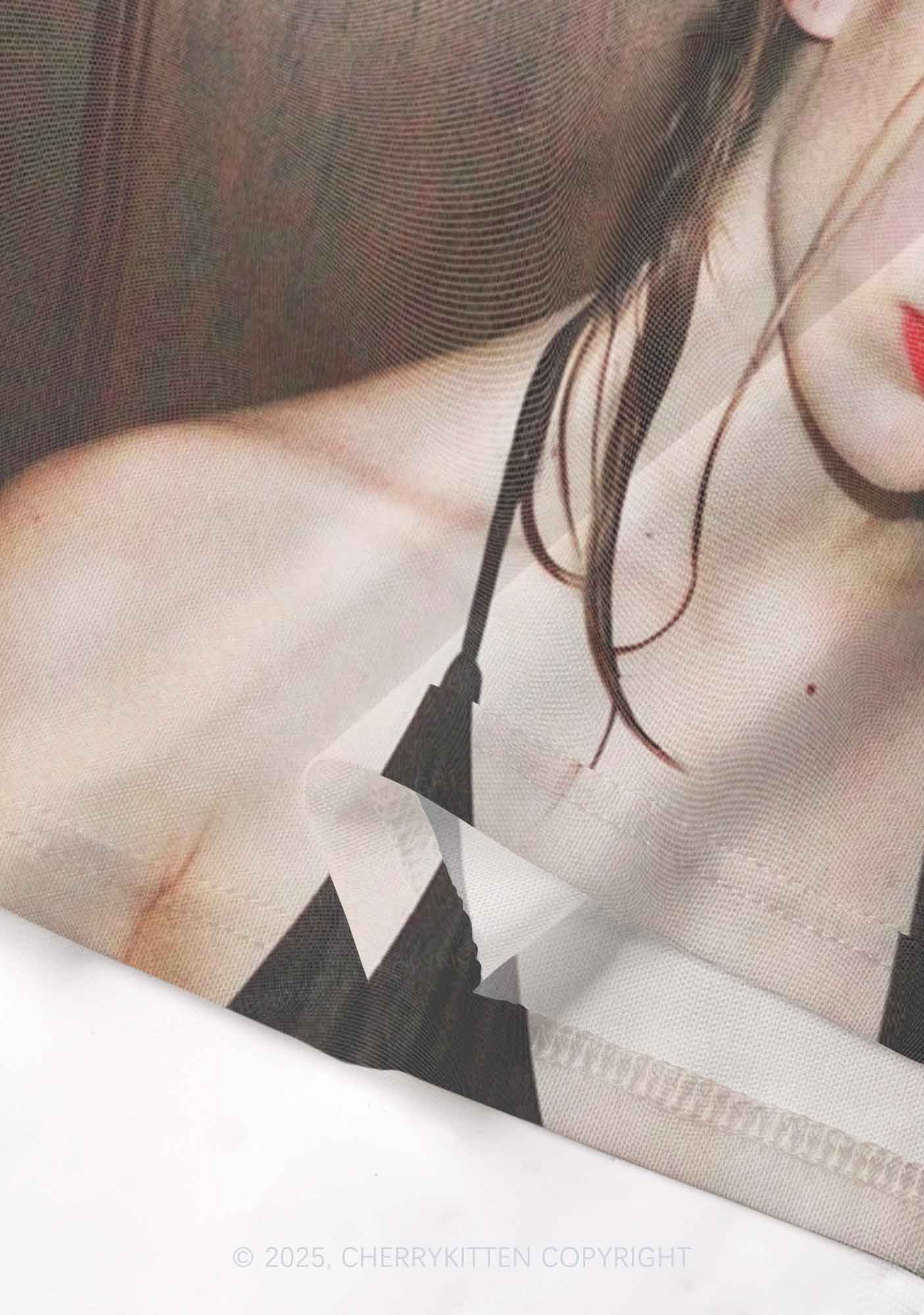 Custom Personalized Photo Y2K Mesh Cami Tank Cherrykitten - Image 4