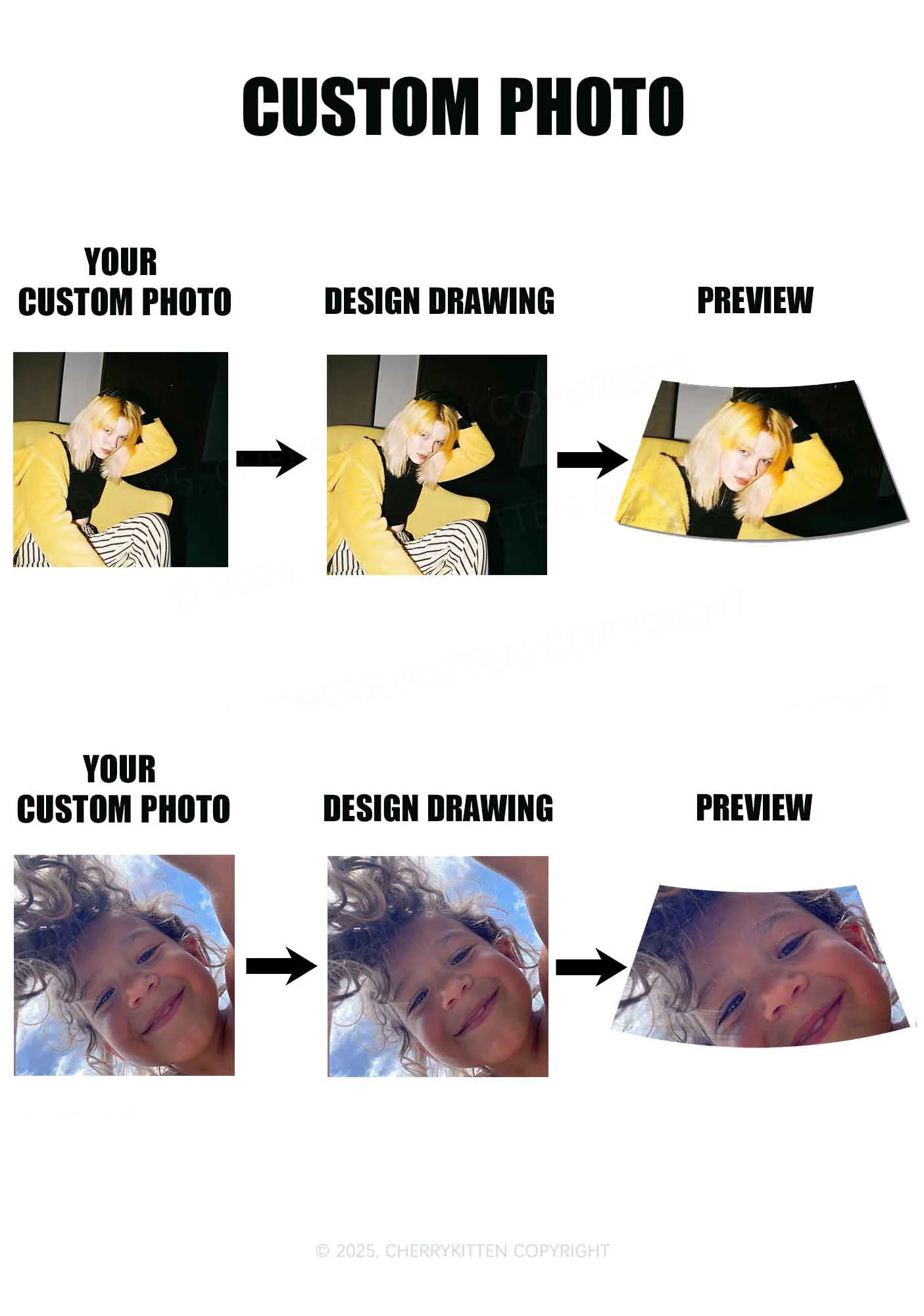 Custom Personalized Photo Y2K Print Mini Skirt Cherrykitten - Image 2