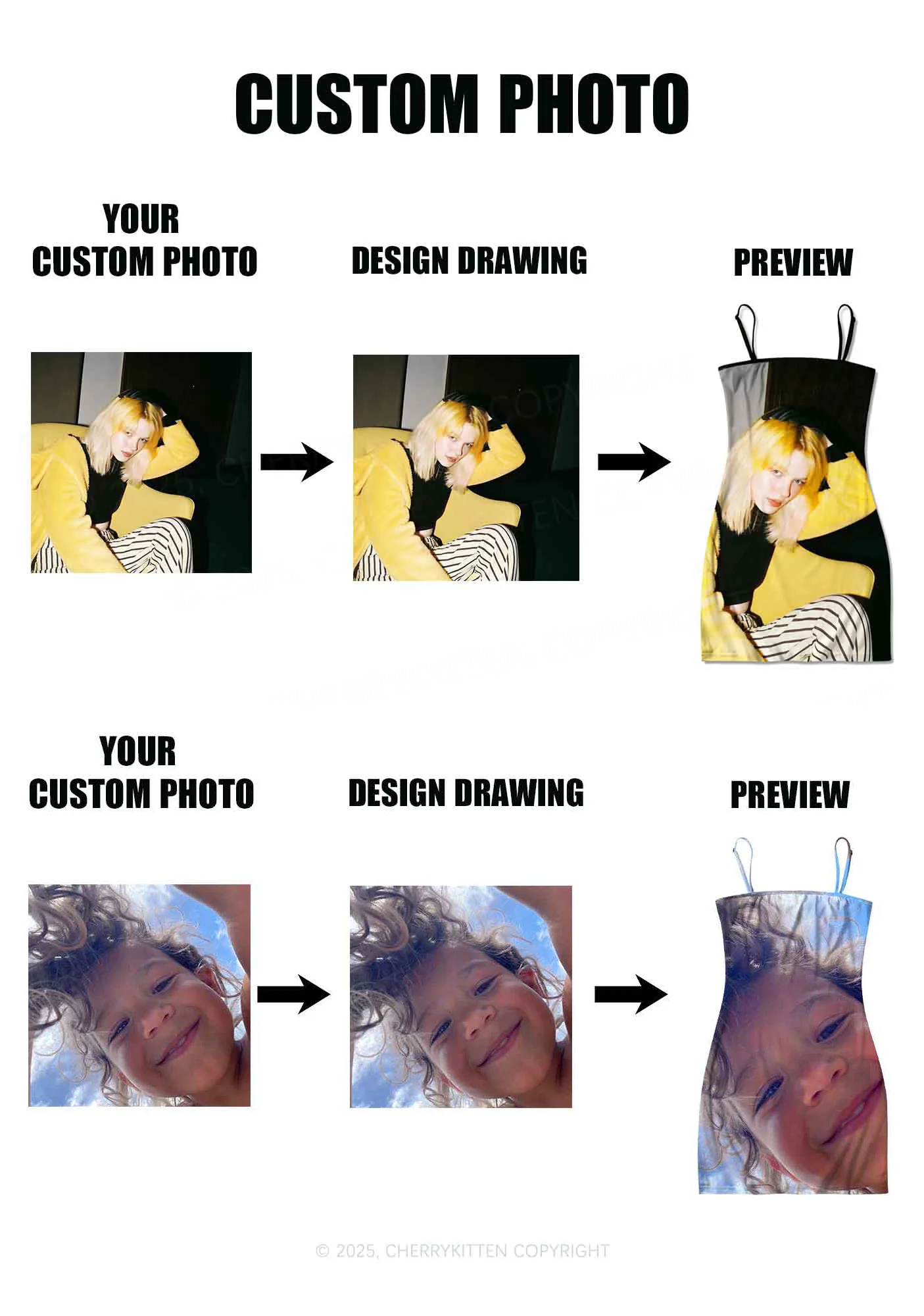 Custom Personalized Photo Y2K Print Slip Dress Cherrykitten - Image 2