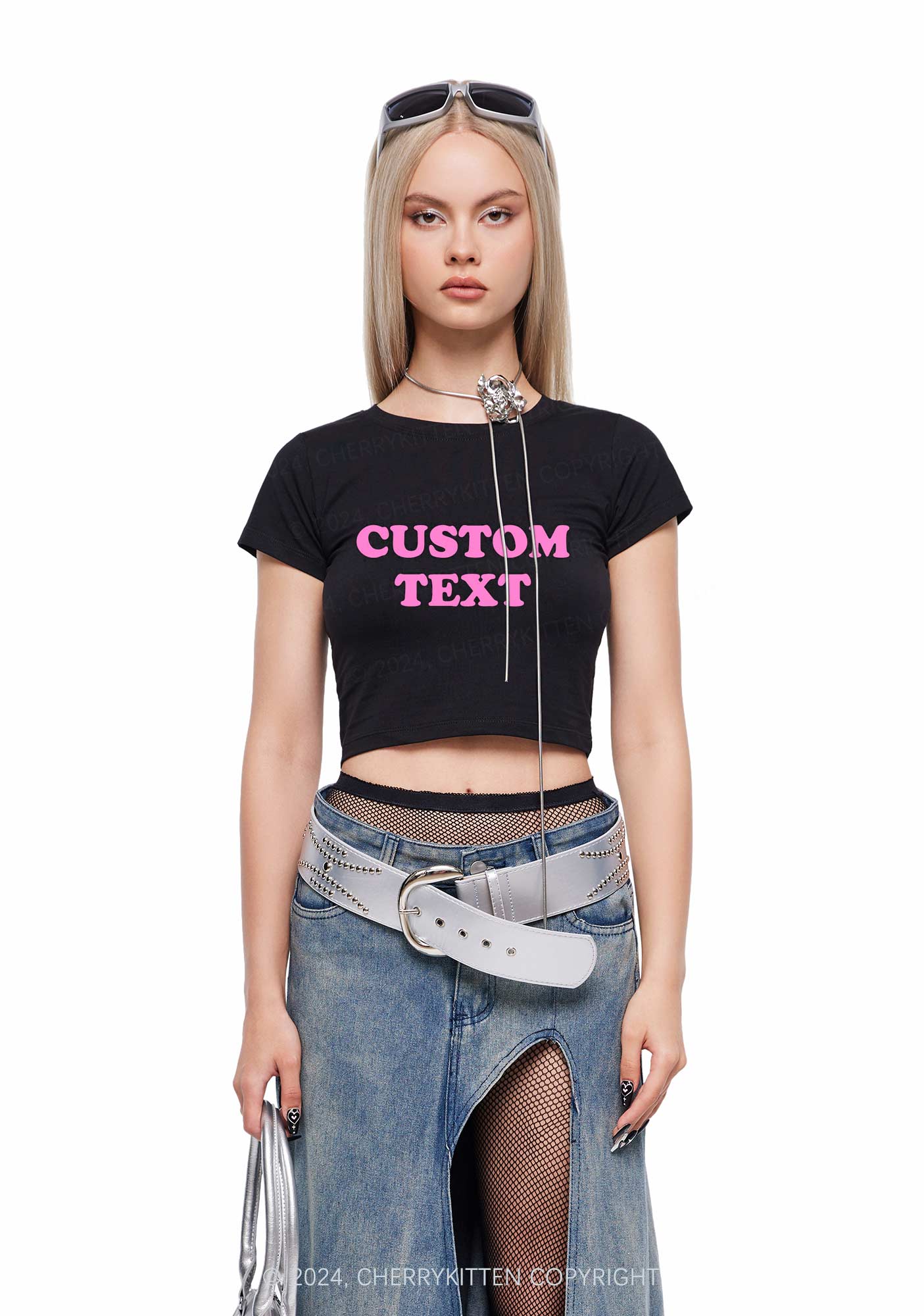 Custom Personalized Text Y2K Baby Tee - Image 5