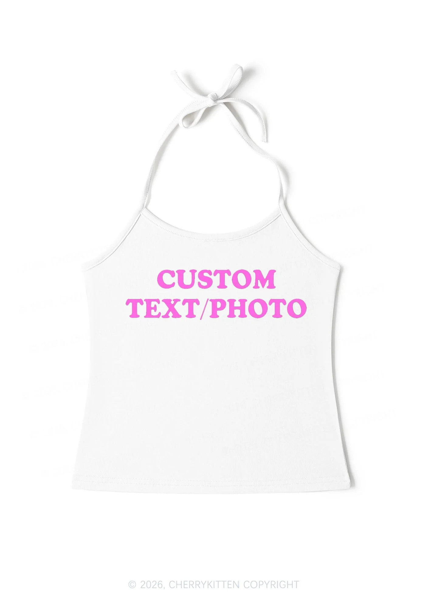 Custom Personalized Text Y2K Halter Neck Cami Cherrykitten - Image 5