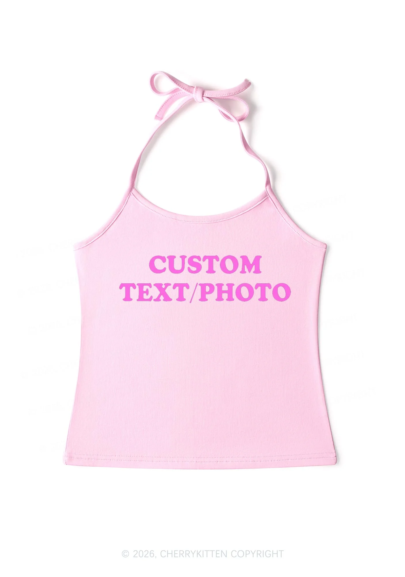 Custom Personalized Text Y2K Halter Neck Cami Cherrykitten - Image 6