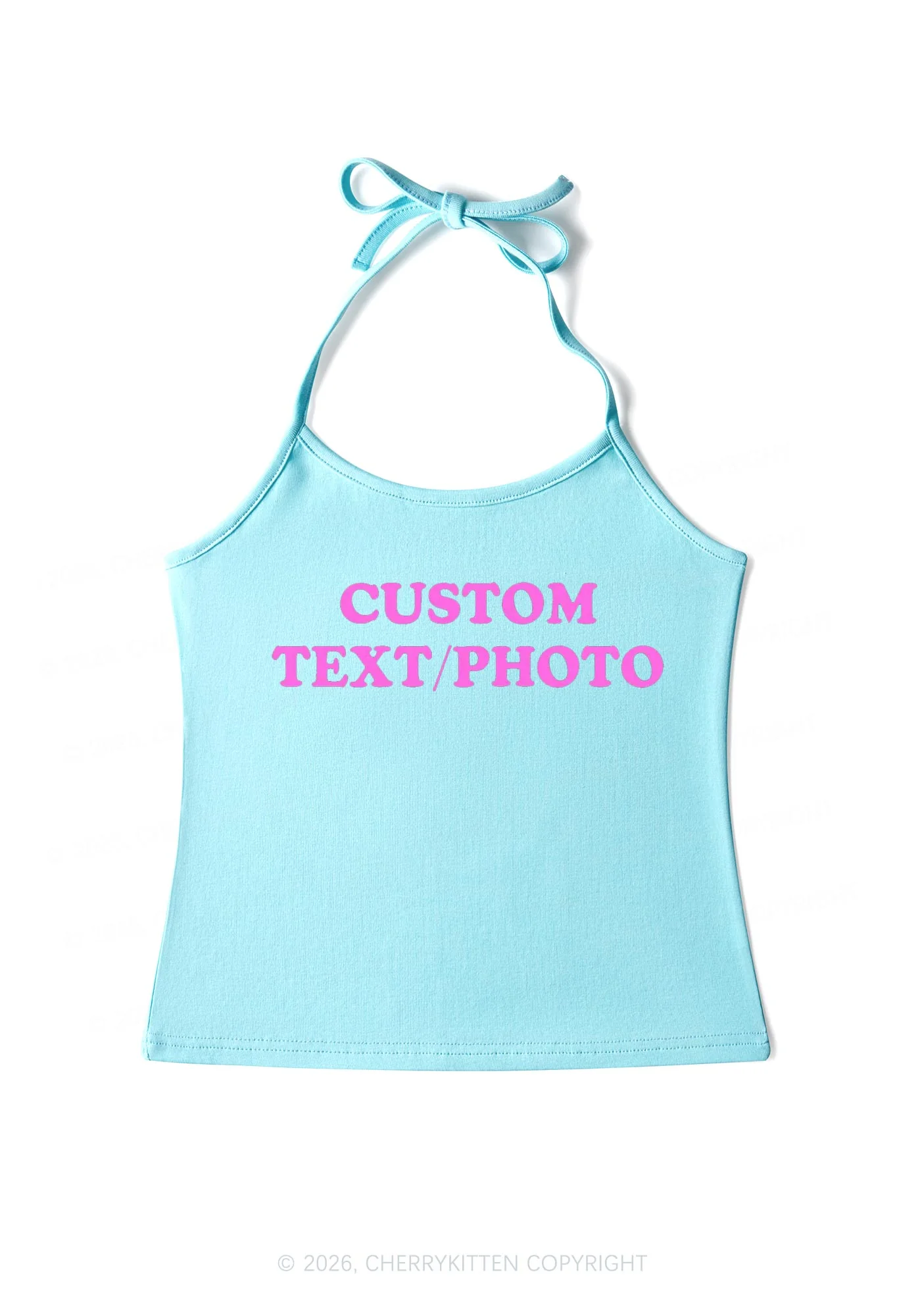 Custom Personalized Text Y2K Halter Neck Cami Cherrykitten - Image 7