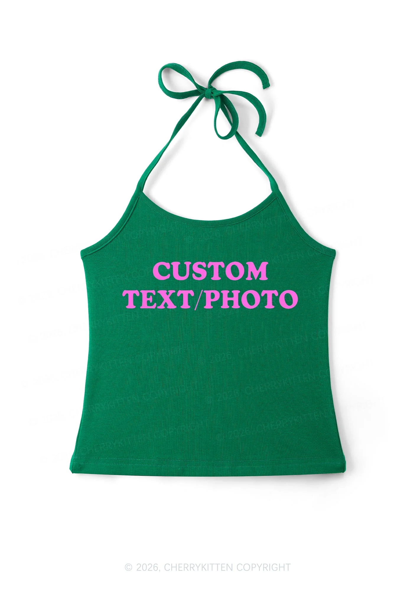 Custom Personalized Text Y2K Halter Neck Cami Cherrykitten - Image 9