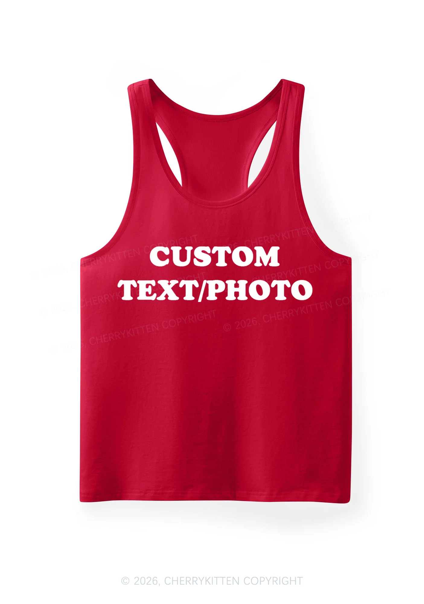 Custom Personalized Text Y2K Men Racerback Tank Top Cherrykitten - Image 11