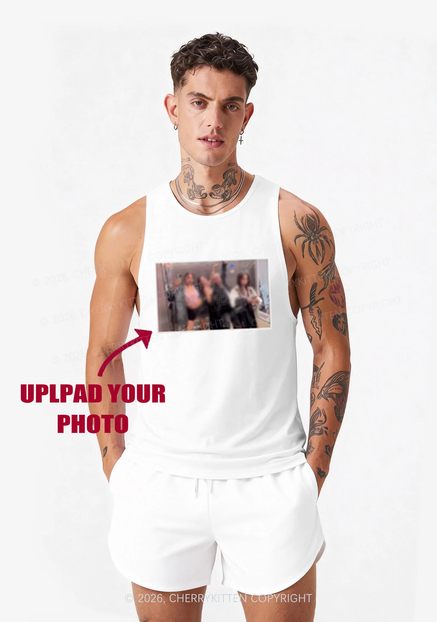 Custom Personalized Text Y2K Men Racerback Tank Top Cherrykitten - Image 5