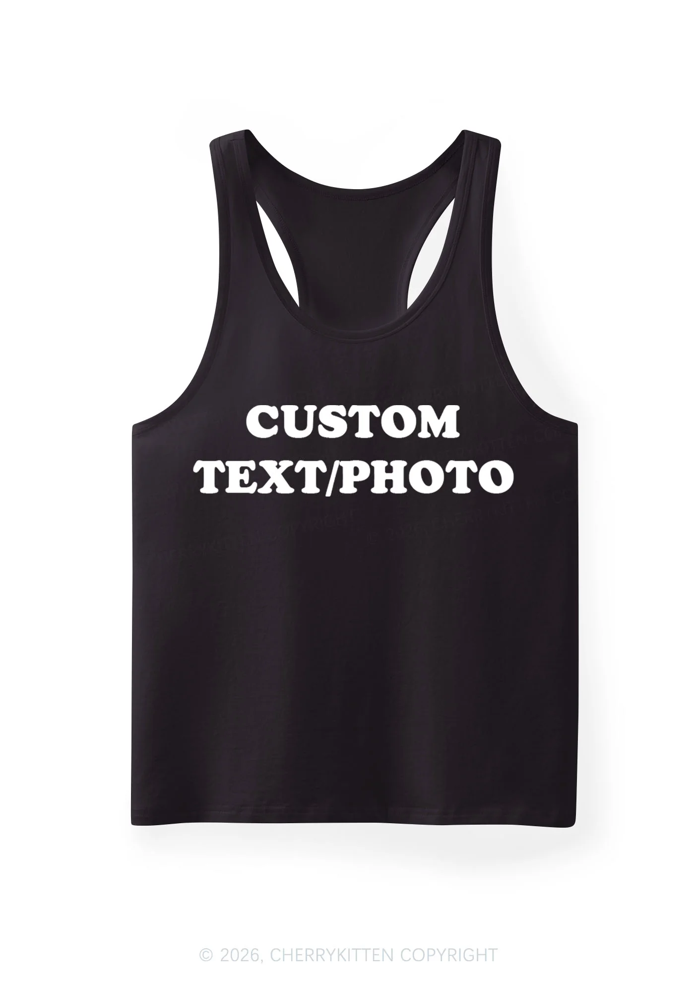 Custom Personalized Text Y2K Men Racerback Tank Top Cherrykitten - Image 6