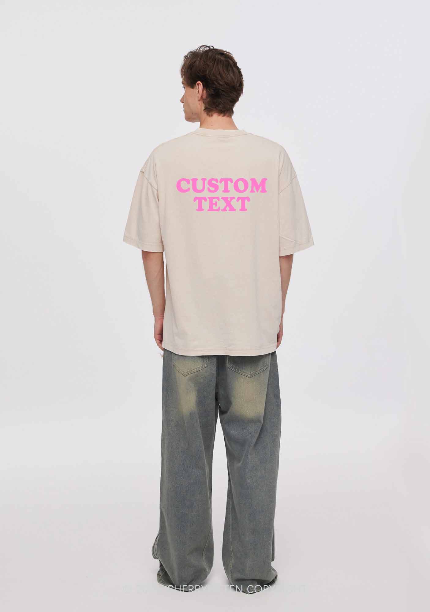 Custom Personalized Text Two Sides Y2K Shirts Washed Tee Cherrykitten - Image 8