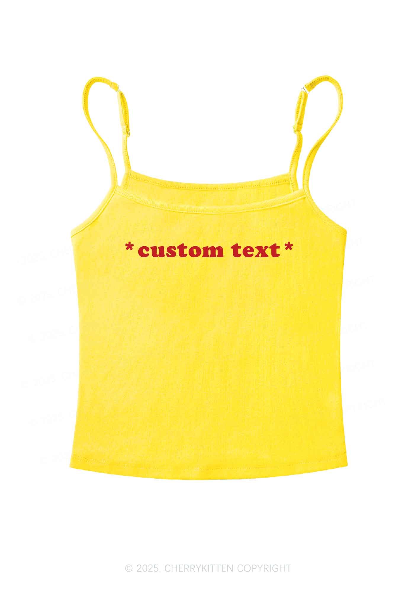 Custom Personalized Text Y2K Spaghetti Strap Cami Cherrykitten - Image 7