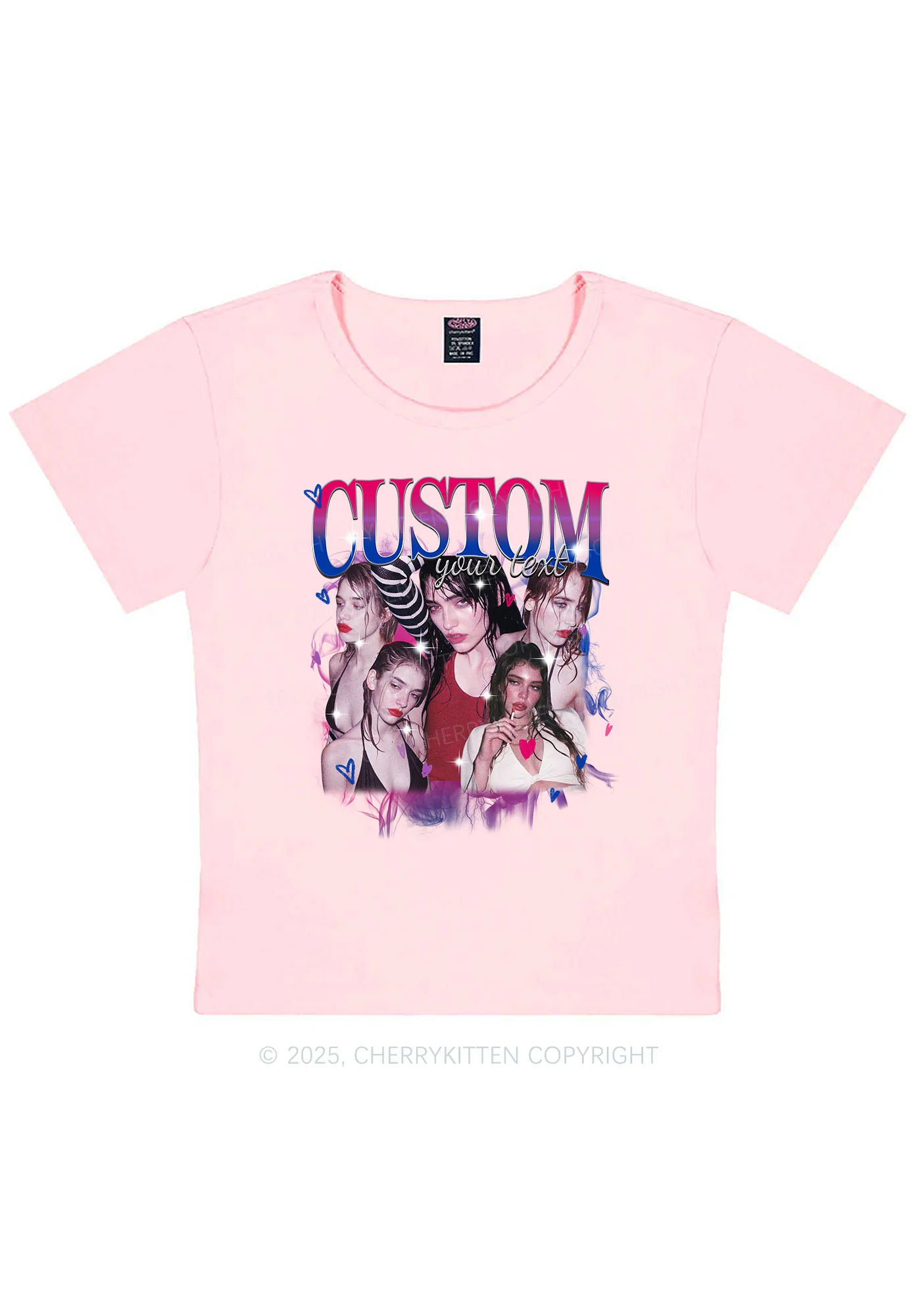 Custom Photo Bisexual Pride Y2K Baby Tee Cherrykitten - Image 11