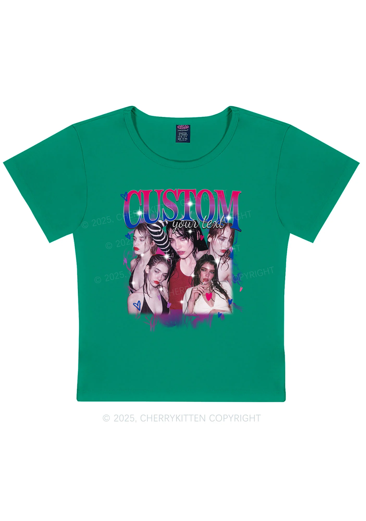 Custom Photo Bisexual Pride Y2K Baby Tee Cherrykitten - Image 13