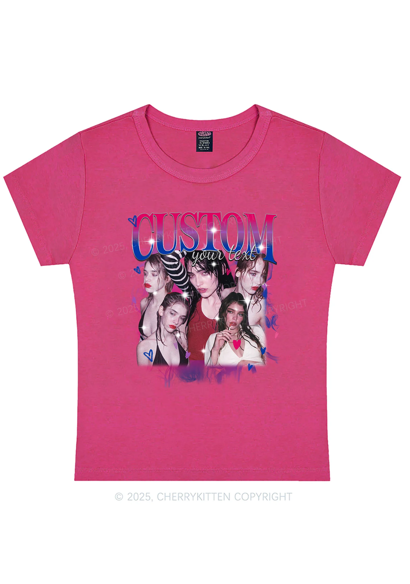 Custom Photo Bisexual Pride Y2K Baby Tee Cherrykitten - Image 6