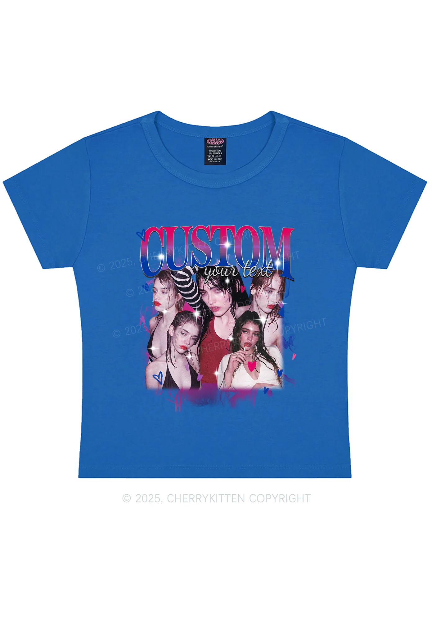 Custom Photo Bisexual Pride Y2K Baby Tee Cherrykitten - Image 9