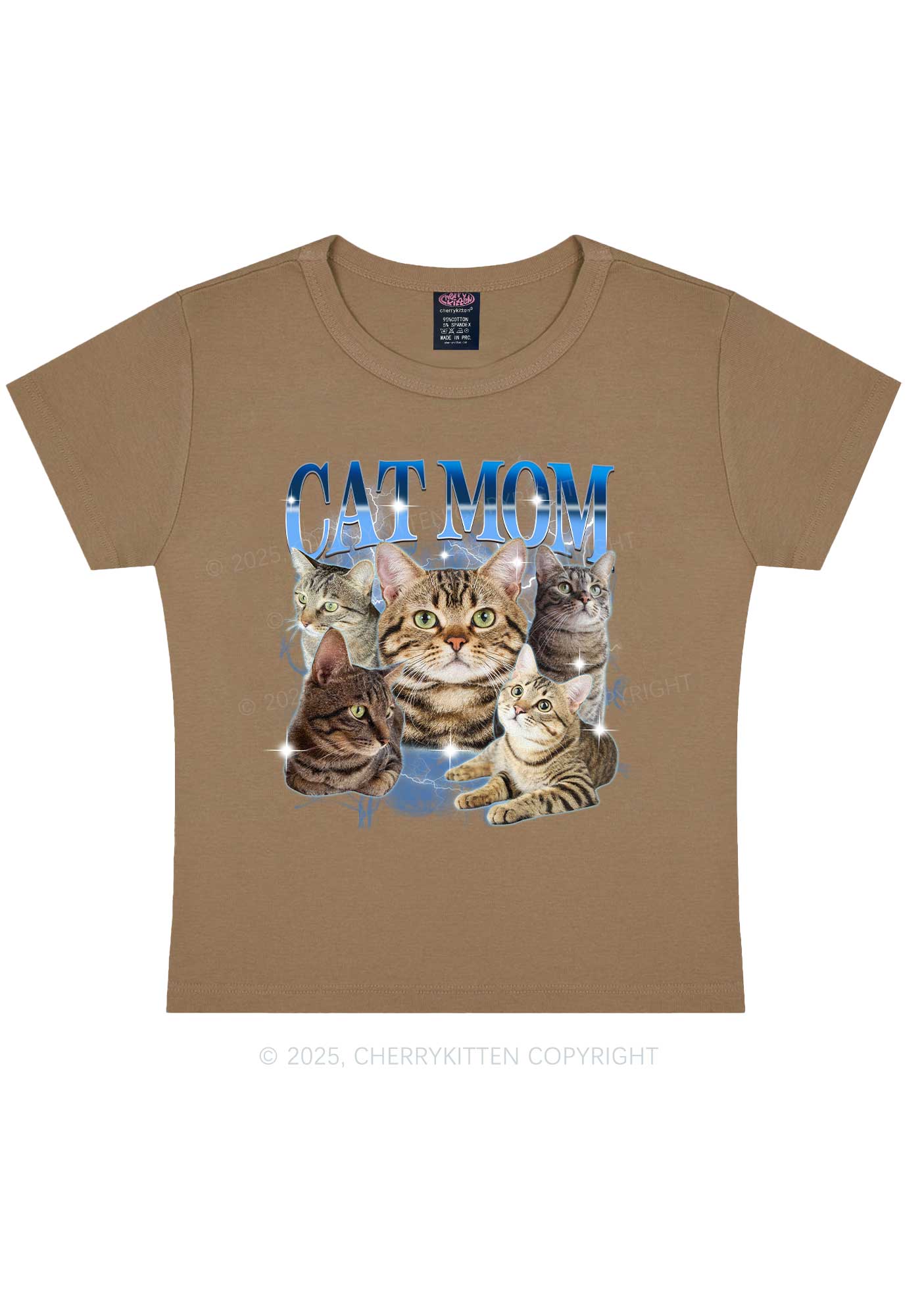 Custom Photo Cat Mom Y2K Baby Tee Cherrykitten - Image 10