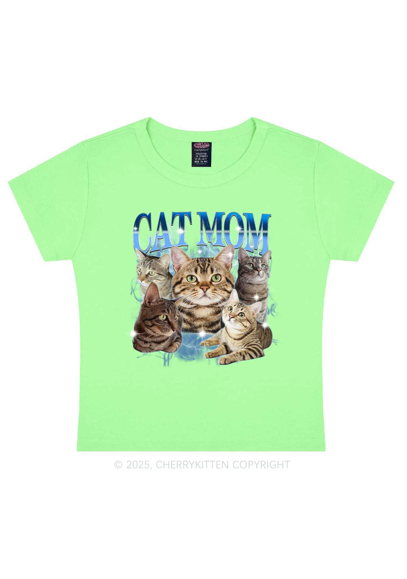 Custom Photo Cat Mom Y2K Baby Tee Cherrykitten - Image 11