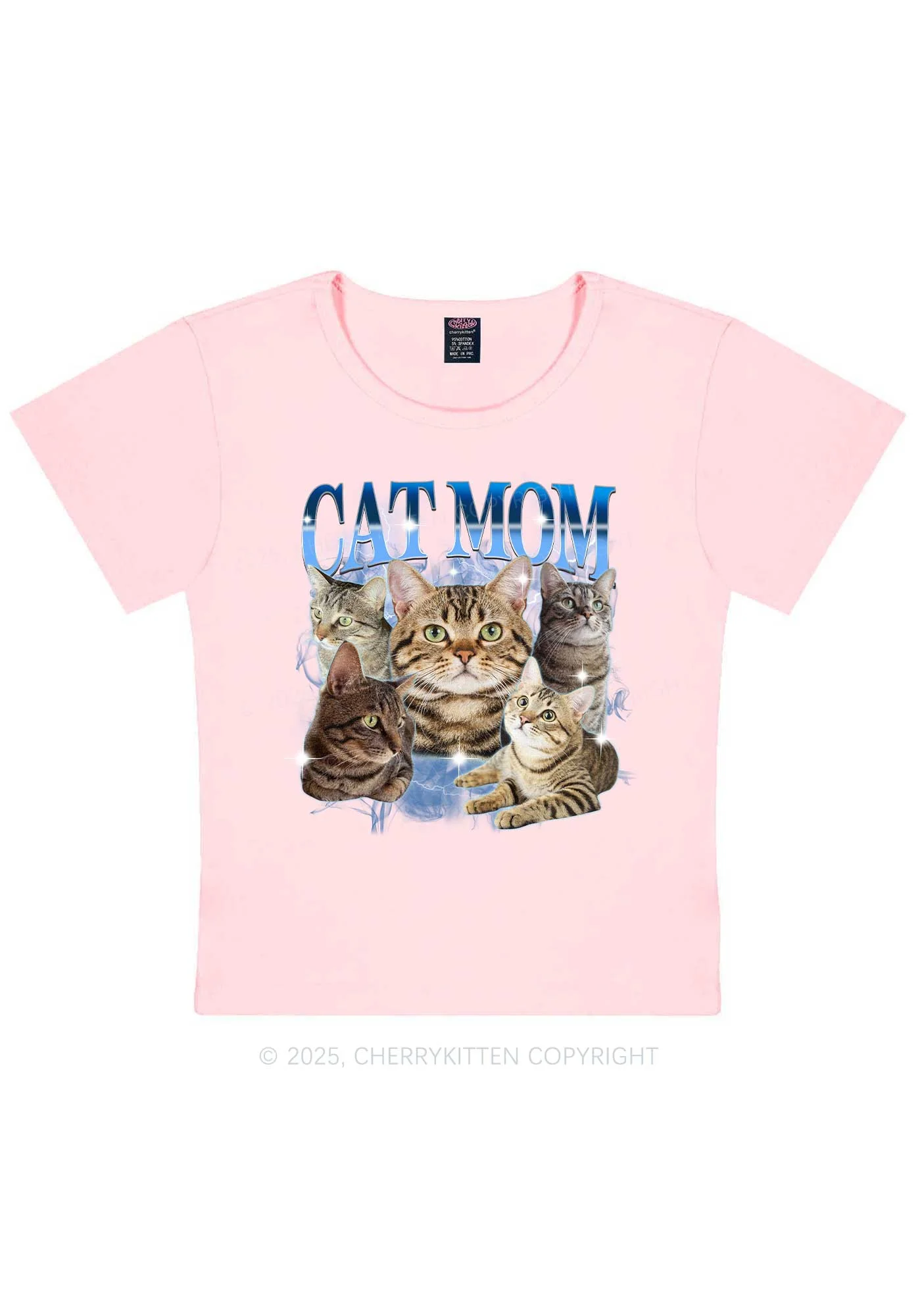 Custom Photo Cat Mom Y2K Baby Tee Cherrykitten - Image 12