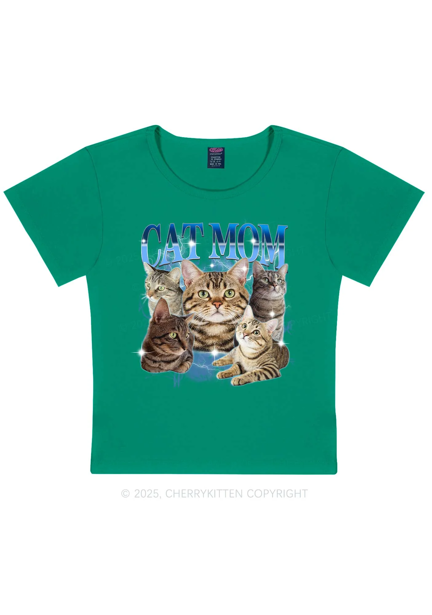 Custom Photo Cat Mom Y2K Baby Tee Cherrykitten - Image 13