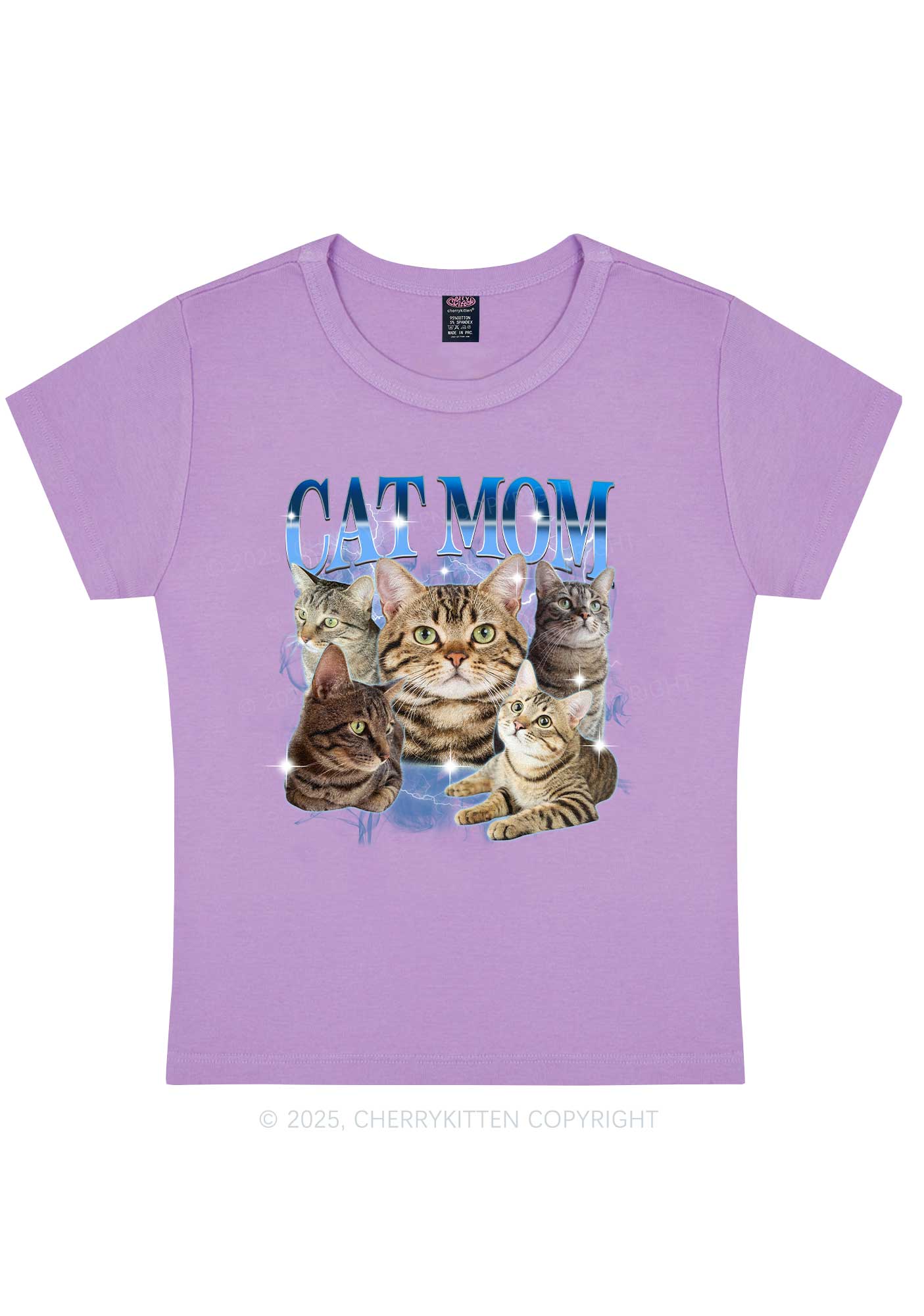Custom Photo Cat Mom Y2K Baby Tee Cherrykitten - Image 5