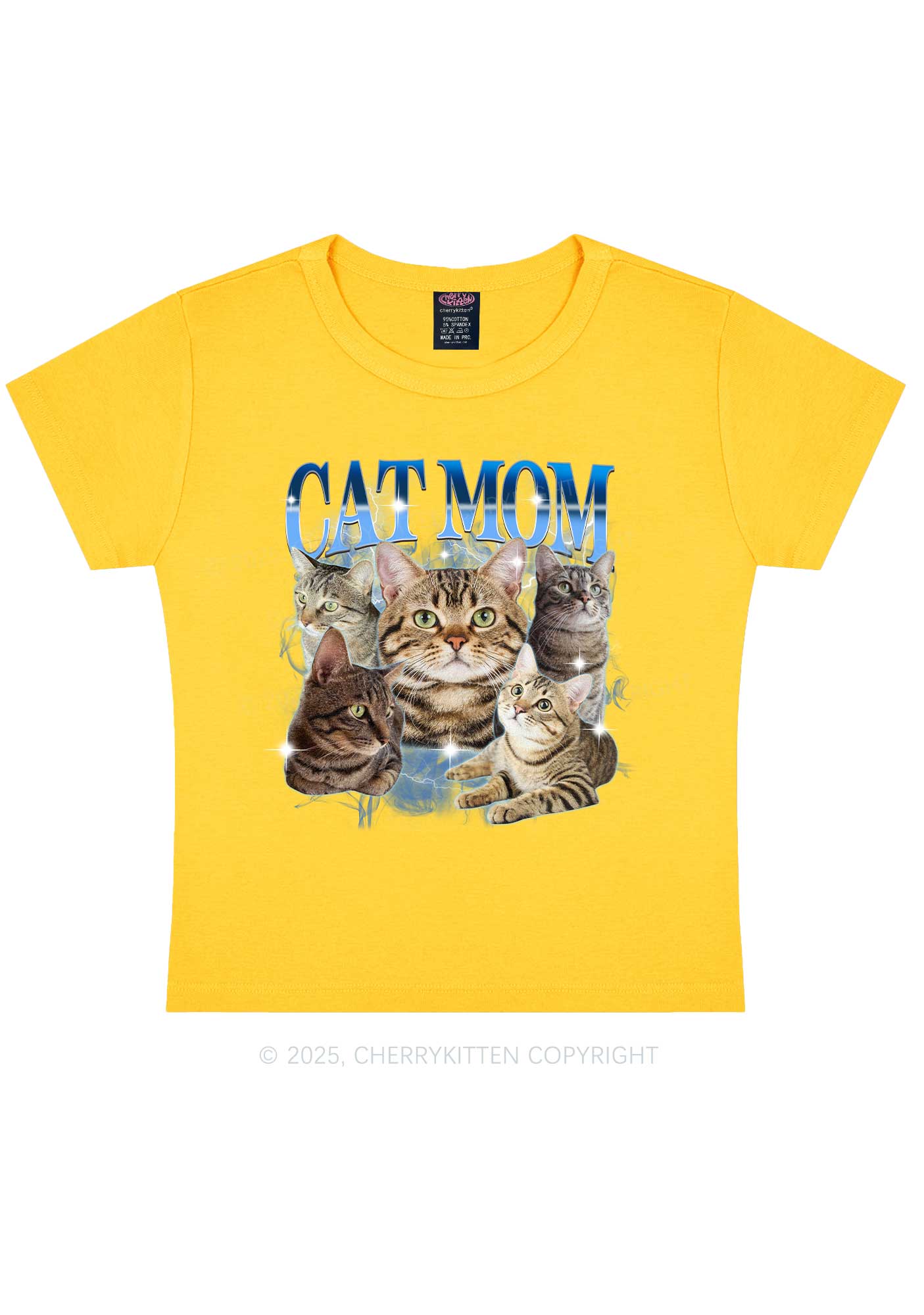 Custom Photo Cat Mom Y2K Baby Tee Cherrykitten - Image 7