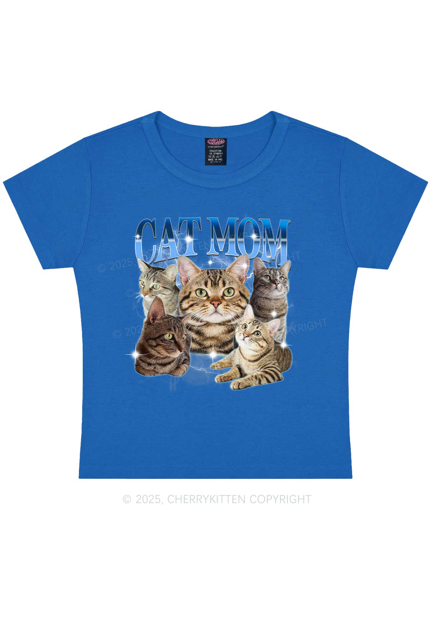 Custom Photo Cat Mom Y2K Baby Tee Cherrykitten - Image 8