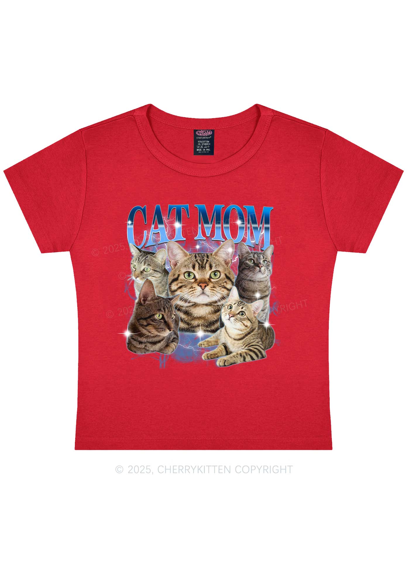 Custom Photo Cat Mom Y2K Baby Tee Cherrykitten - Image 9