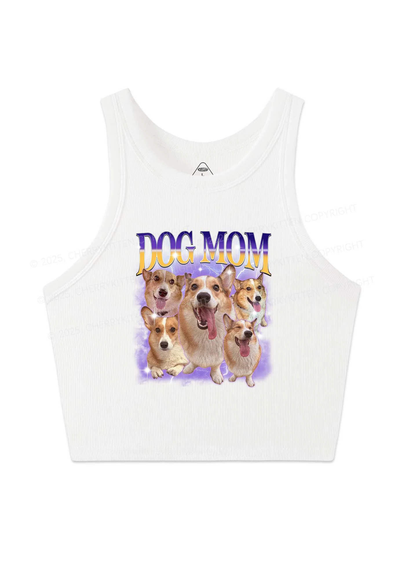 Custom Photo Dog Mom Y2K Crop Tank Top Cherrykitten - Image 3
