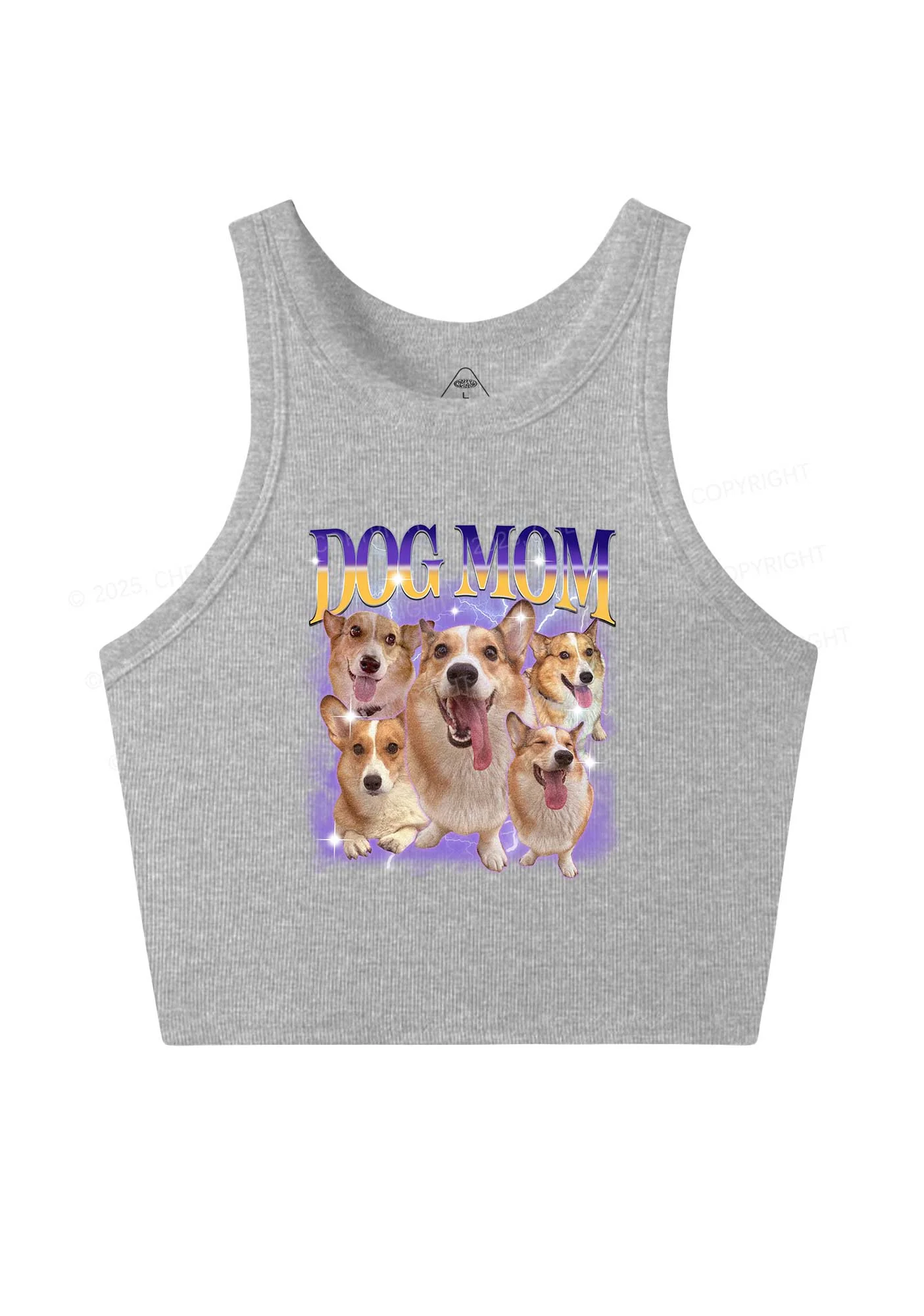 Custom Photo Dog Mom Y2K Crop Tank Top Cherrykitten - Image 4