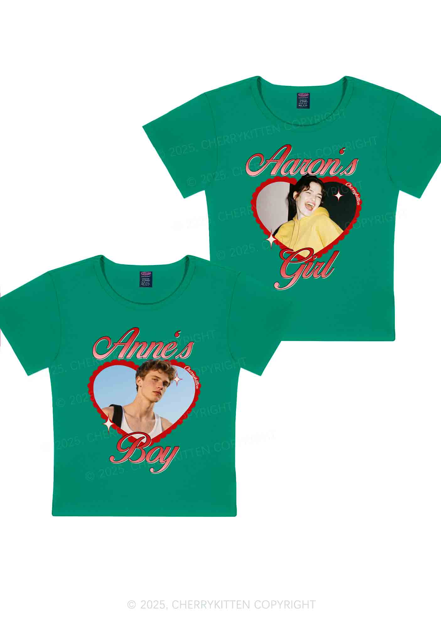 Custom Photo Heart Graphic Y2K Valentine's Day Baby Tee Cherrykitten - Image 12