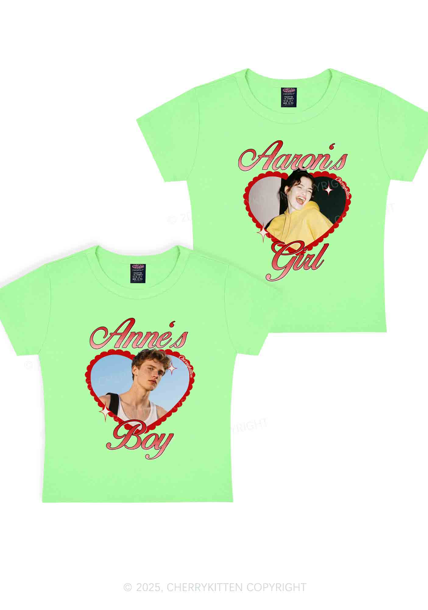 Custom Photo Heart Graphic Y2K Valentine's Day Baby Tee Cherrykitten - Image 13