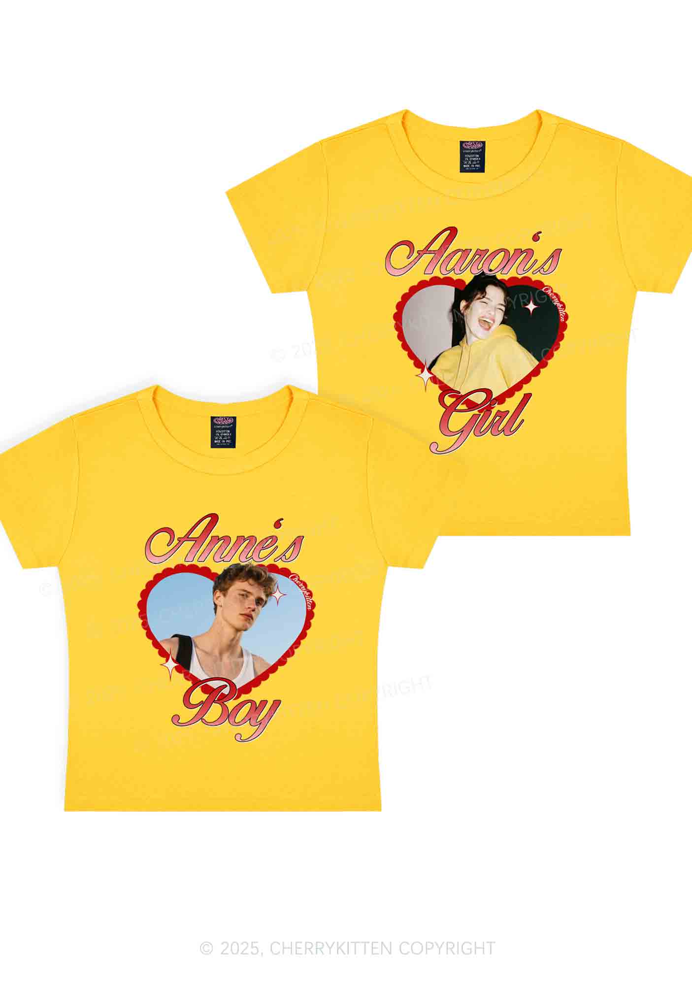 Custom Photo Heart Graphic Y2K Valentine's Day Baby Tee Cherrykitten - Image 5