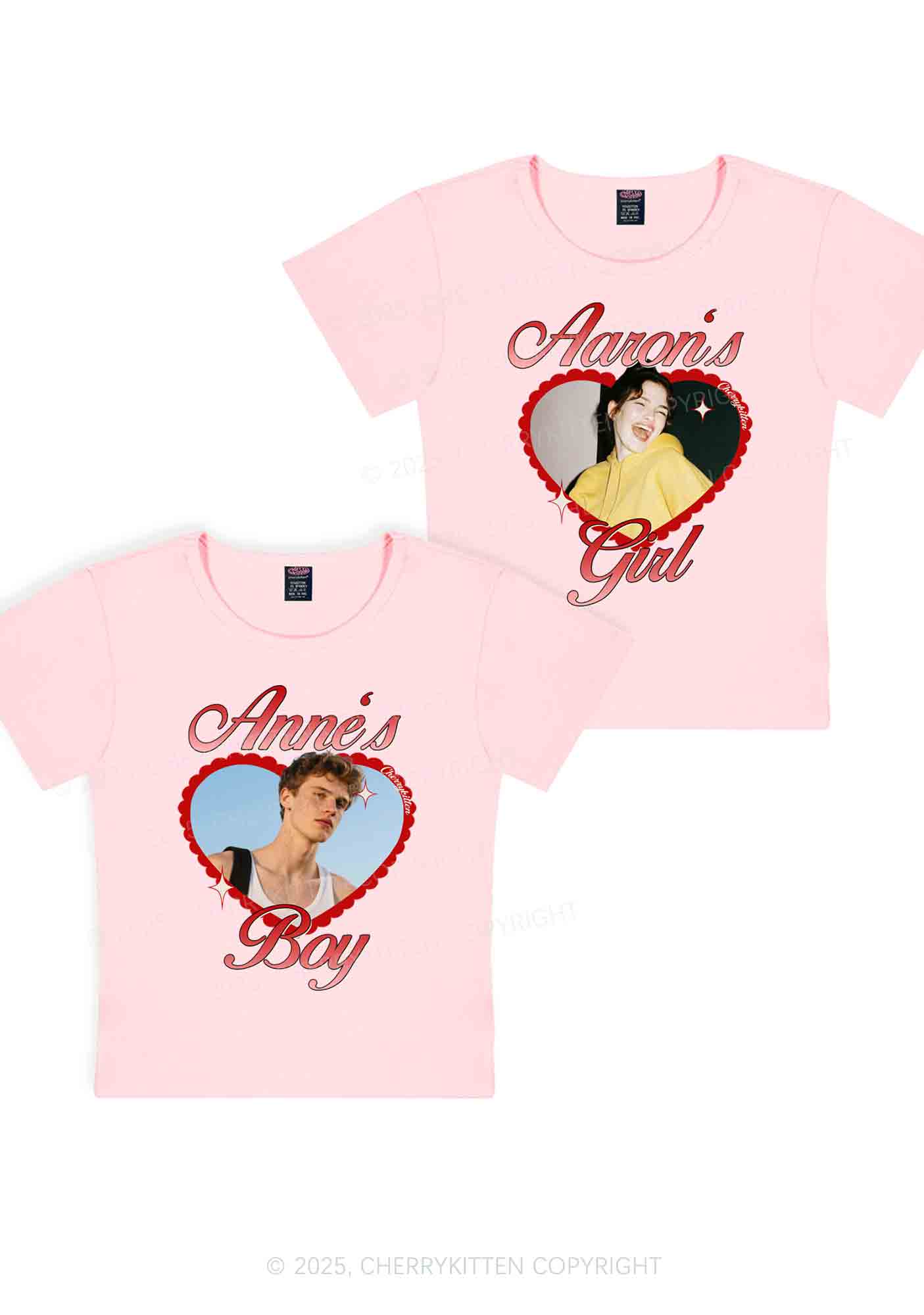 Custom Photo Heart Graphic Y2K Valentine's Day Baby Tee Cherrykitten - Image 6