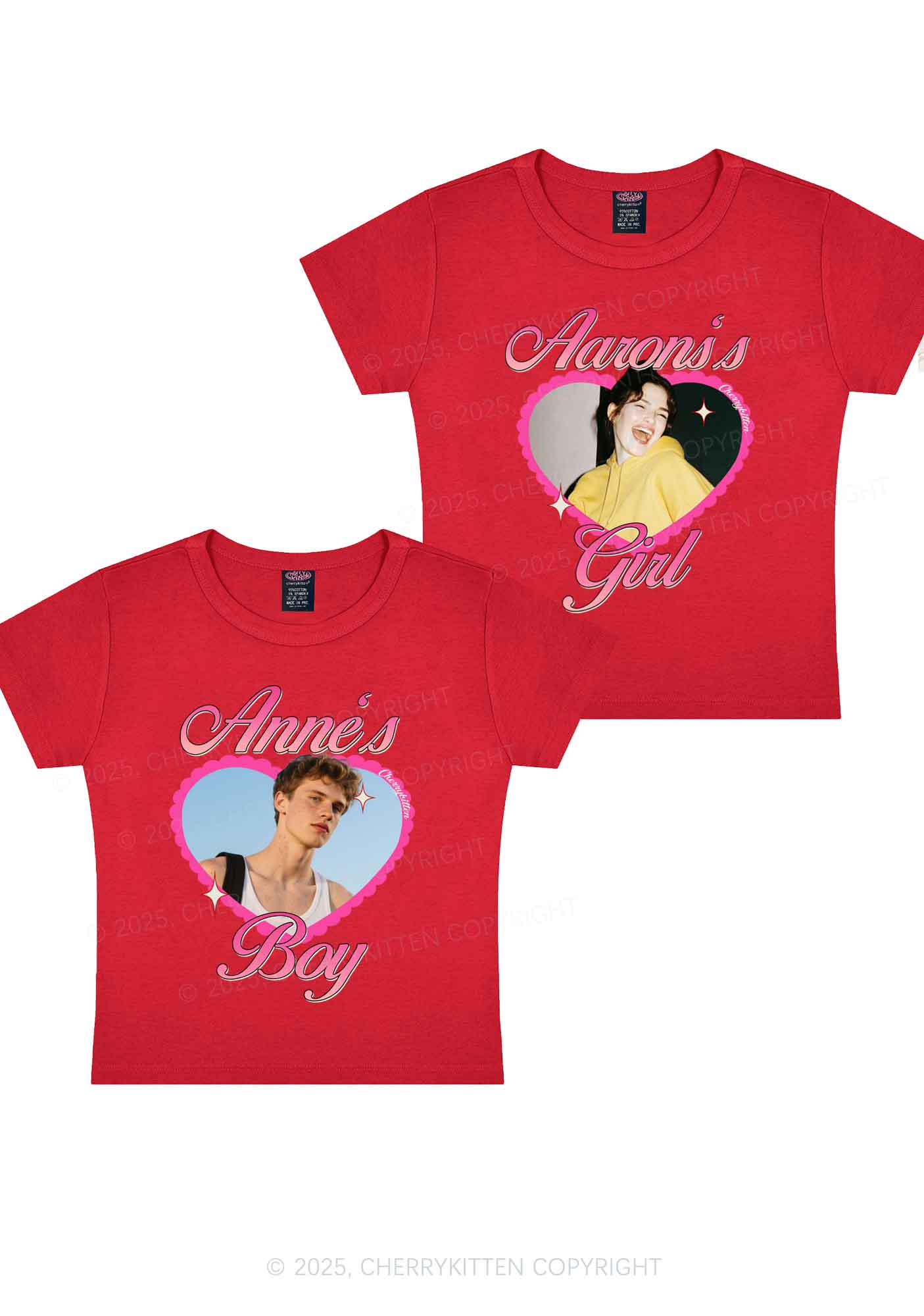 Custom Photo Heart Graphic Y2K Valentine's Day Baby Tee Cherrykitten - Image 7