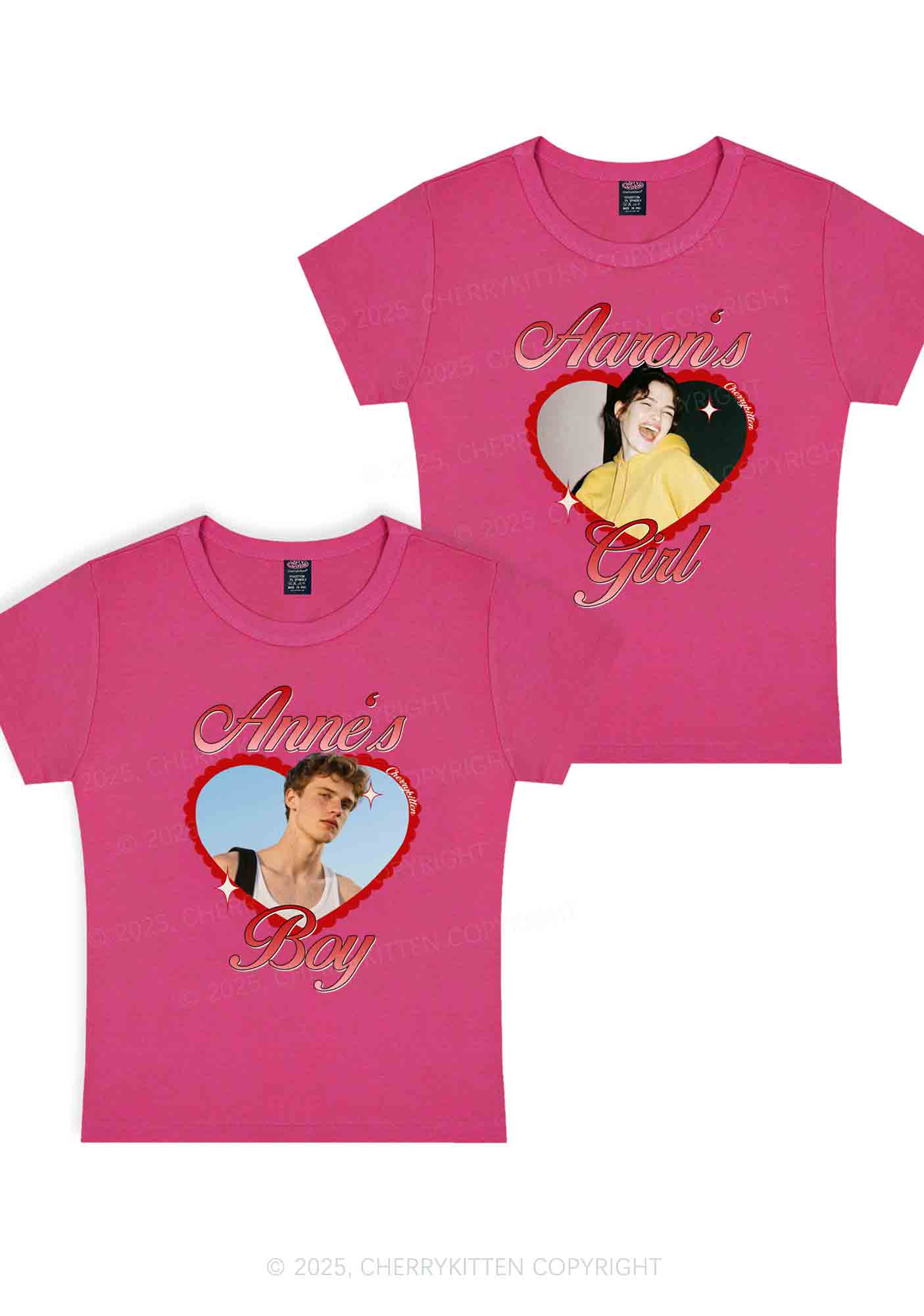 Custom Photo Heart Graphic Y2K Valentine's Day Baby Tee Cherrykitten - Image 9