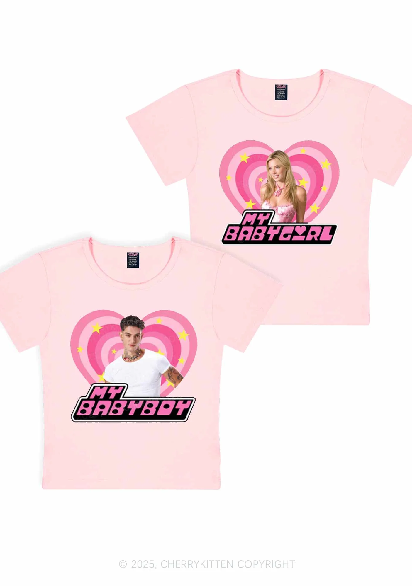 Custom Photo My Baby Y2K Valentine's Day Baby Tee Cherrykitten - Image 5