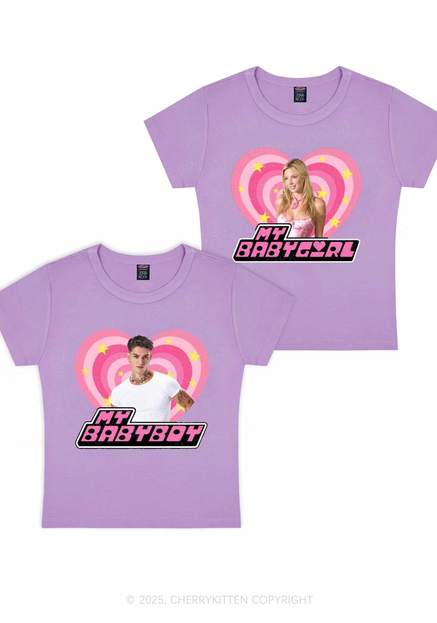 Custom Photo My Baby Y2K Valentine's Day Baby Tee Cherrykitten - Image 6