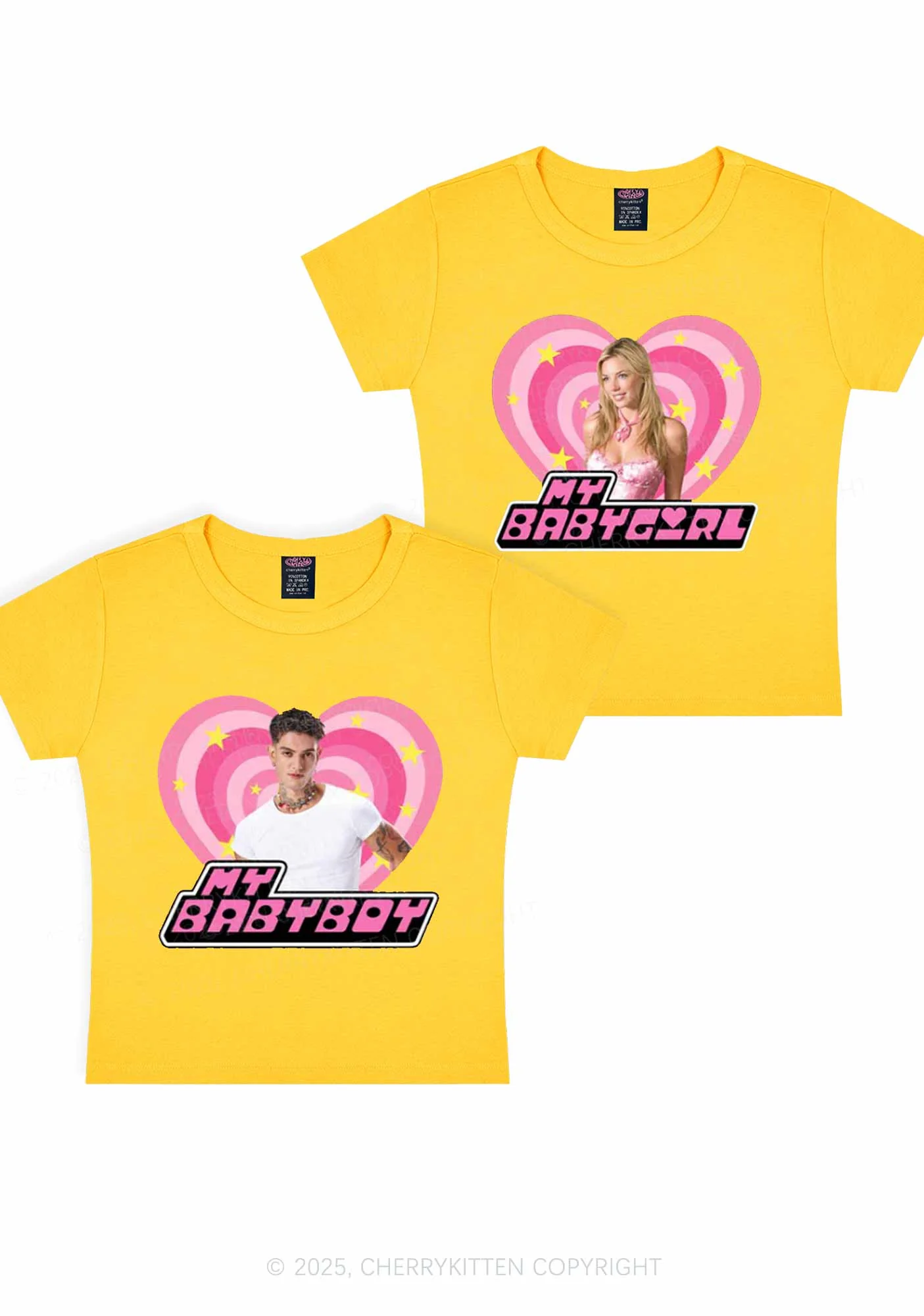 Custom Photo My Baby Y2K Valentine's Day Baby Tee Cherrykitten - Image 7