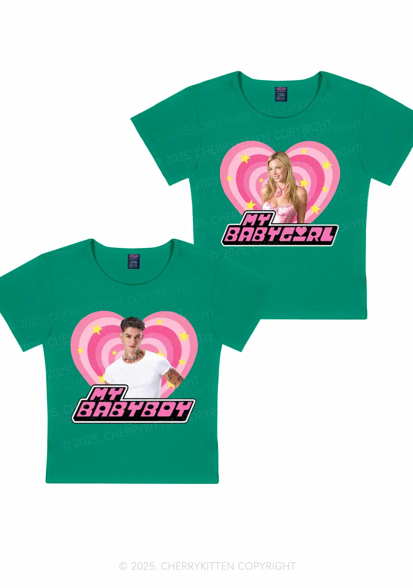 Custom Photo My Baby Y2K Valentine's Day Baby Tee Cherrykitten - Image 8