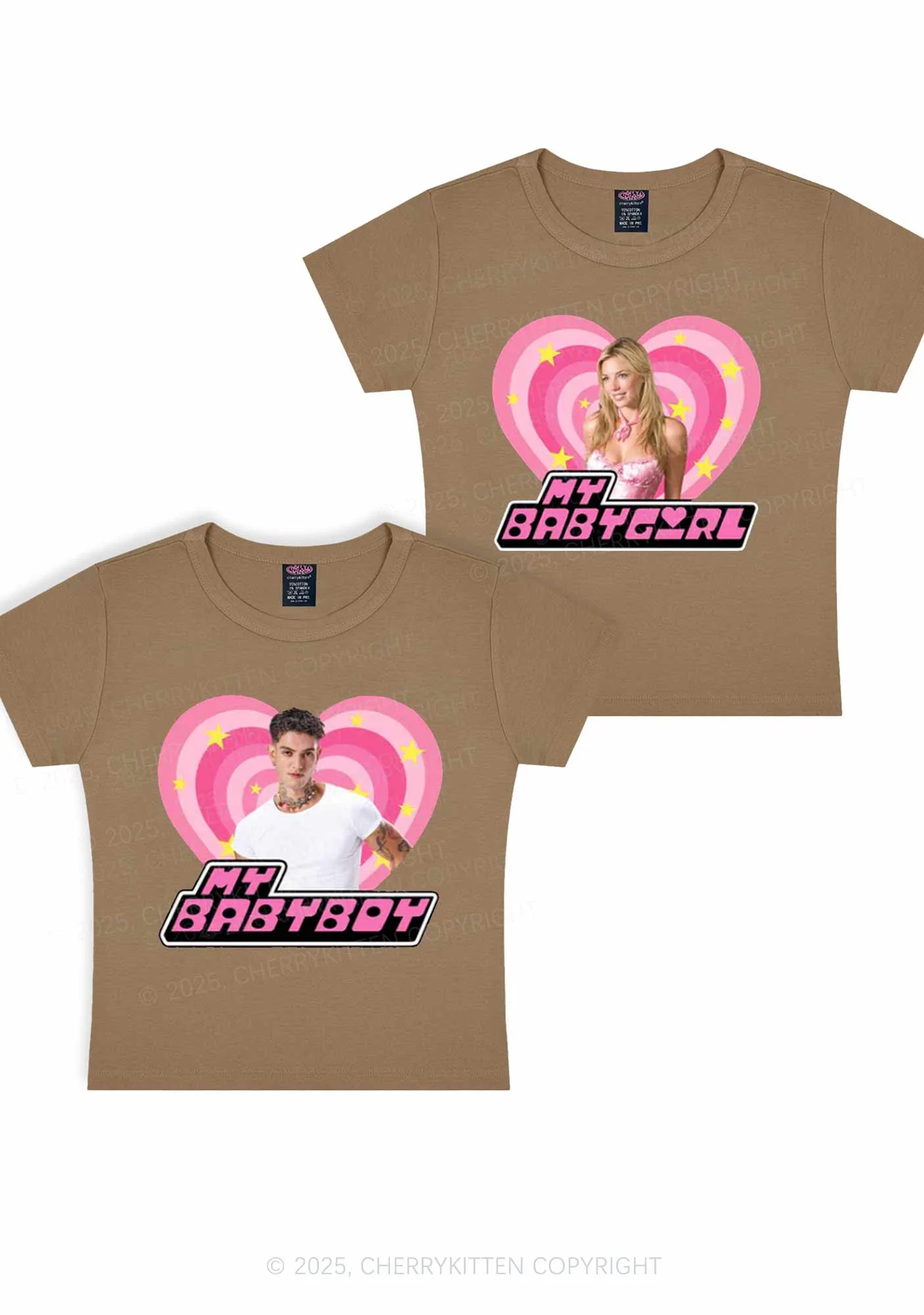 Custom Photo My Baby Y2K Valentine's Day Baby Tee Cherrykitten - Image 9