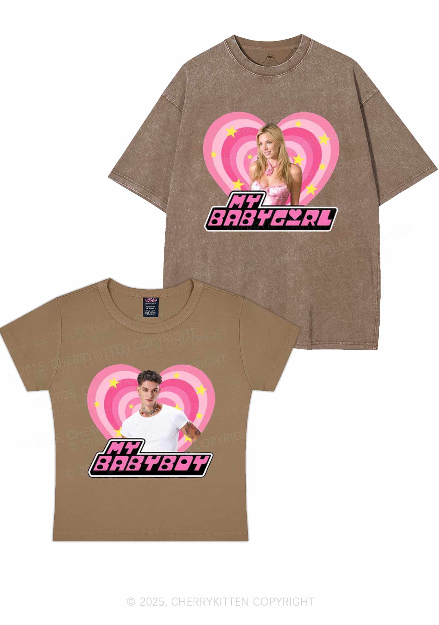Custom Photo My Baby Y2K Valentine's Day Couple Shirt Cherrykitten - Image 8