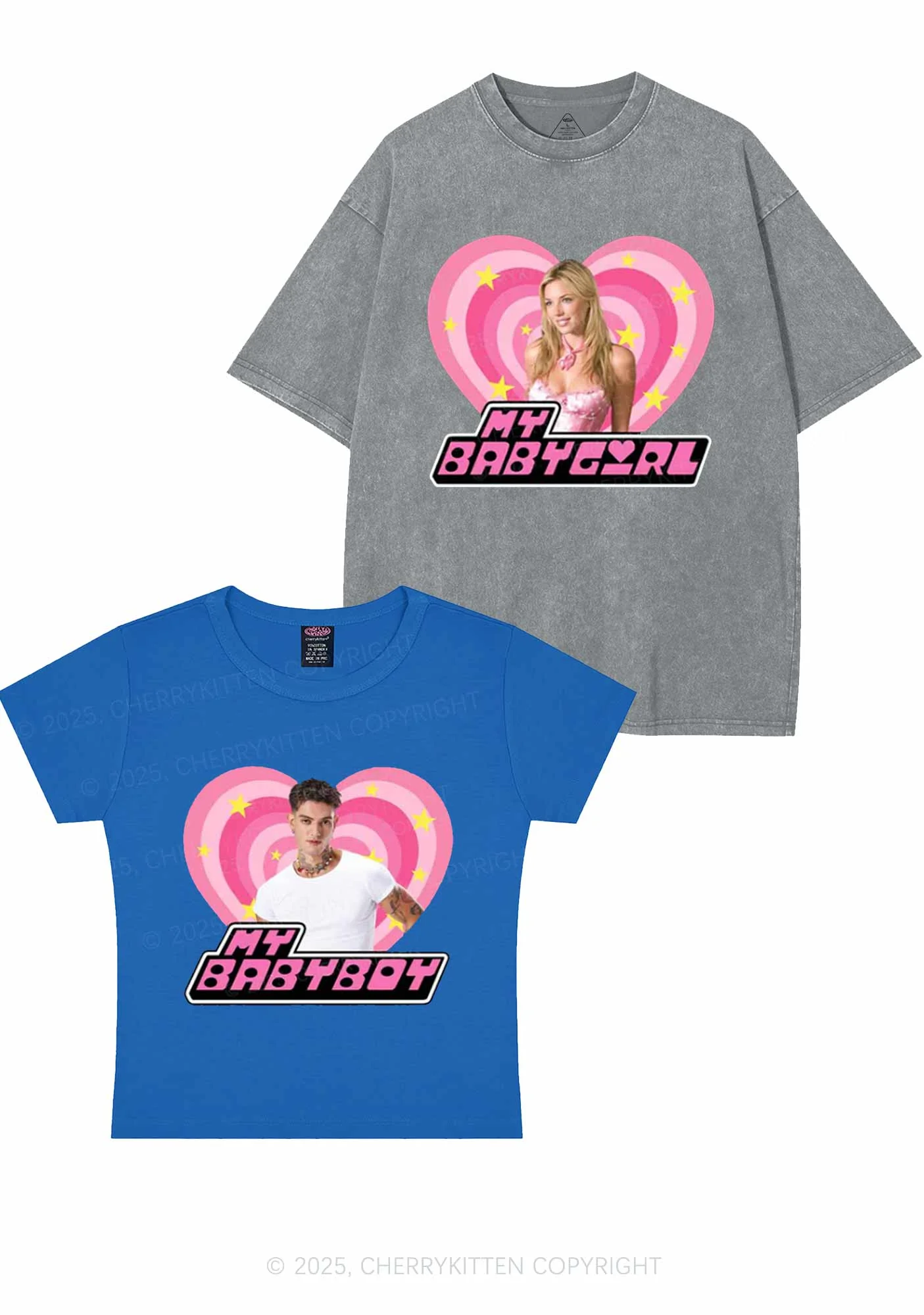 Custom Photo My Baby Y2K Valentine's Day Couple Shirt Cherrykitten - Image 9