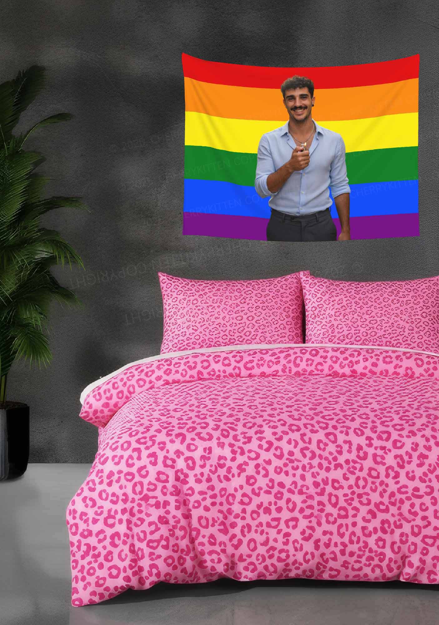 Custom Photo Pride Rainbow Flag Y2K Tapestry Cherrykitten - Image 2