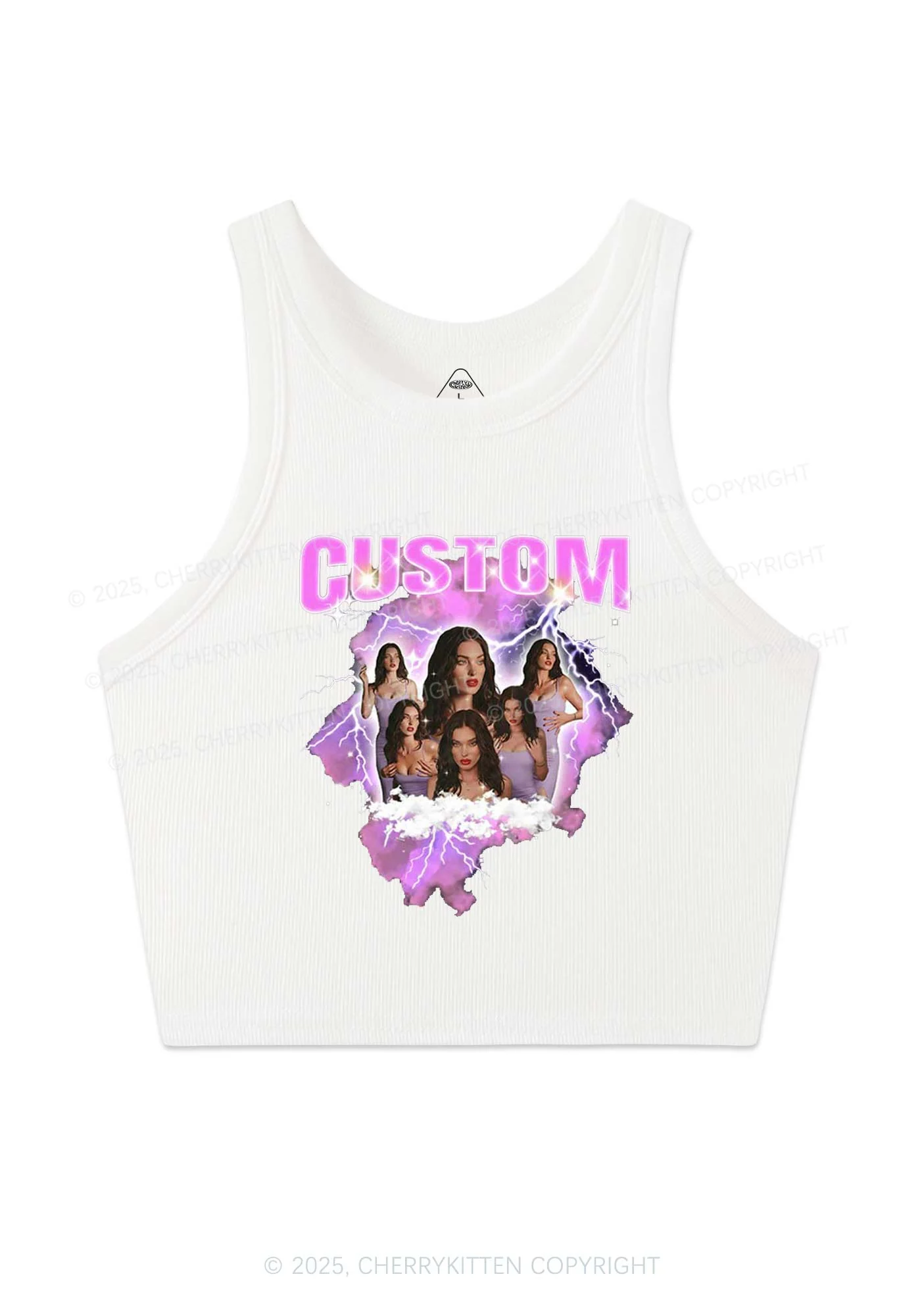 Custom Photo Storm Art Y2K Crop Tank Top Cherrykitten - Image 4